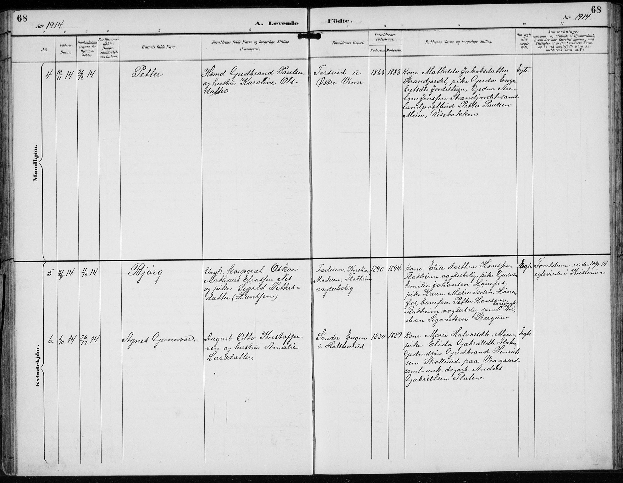 Lunder kirkebøker, AV/SAKO-A-629/F/Fb/L0001: Parish register (official) no. II 1, 1893-1916, p. 68