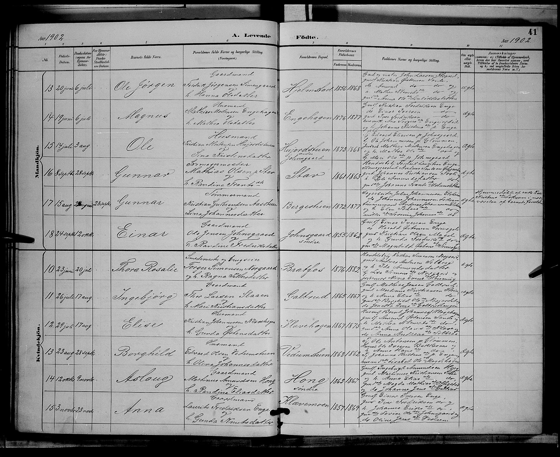 Øyer prestekontor, AV/SAH-PREST-084/H/Ha/Hab/L0004: Parish register (copy) no. 4, 1894-1905, p. 41