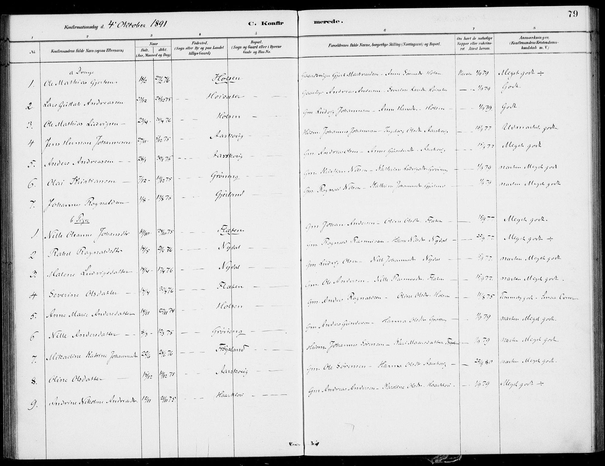 Førde sokneprestembete, SAB/A-79901/H/Haa/Haac/L0001: Parish register (official) no. C  1, 1881-1920, p. 79