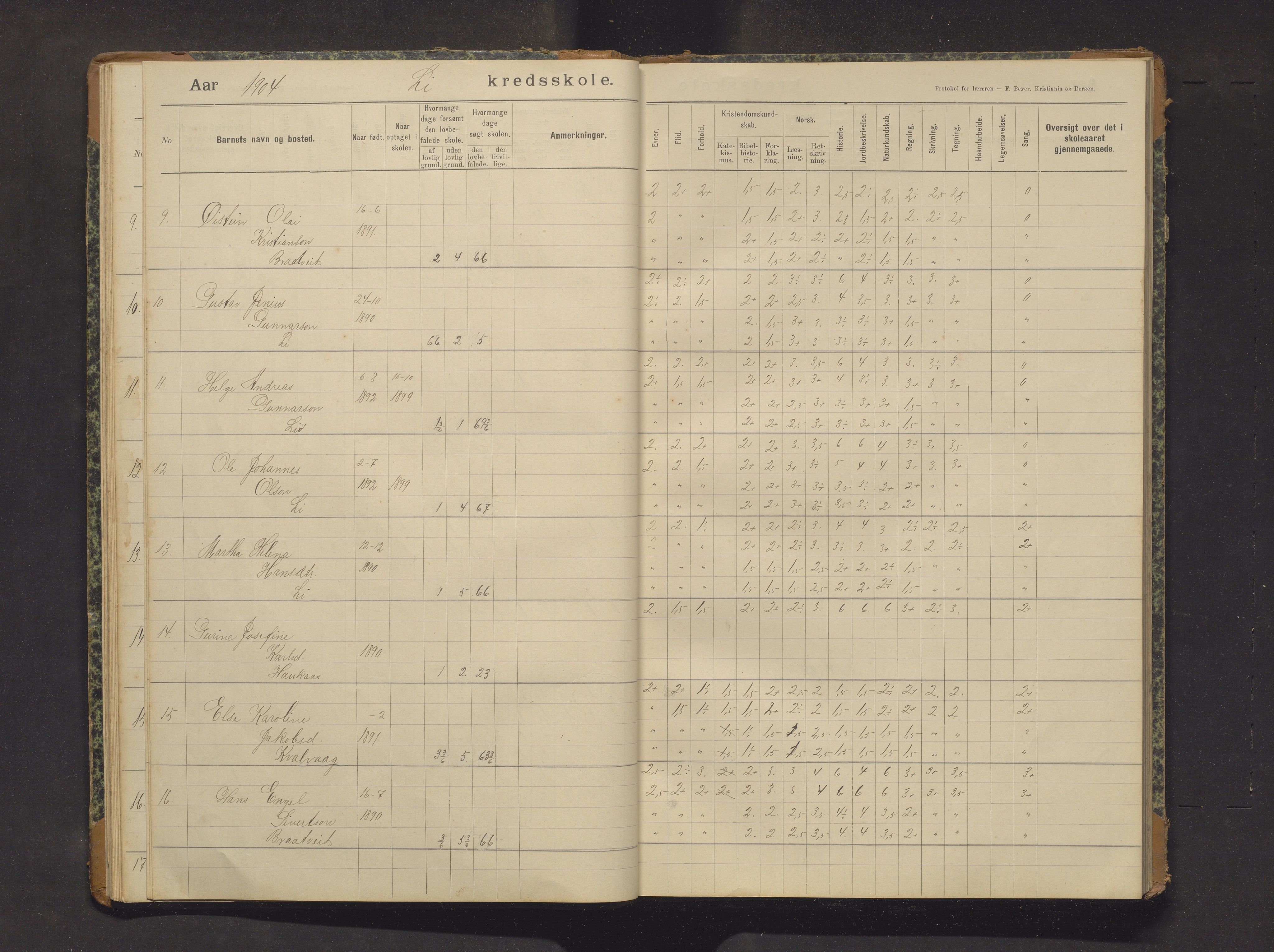 Sveio kommune. Barneskulane, IKAH/1216-231/F/Fa/L0029: Skuleprotokoll for Lid skule, 1903-1915, p. 15