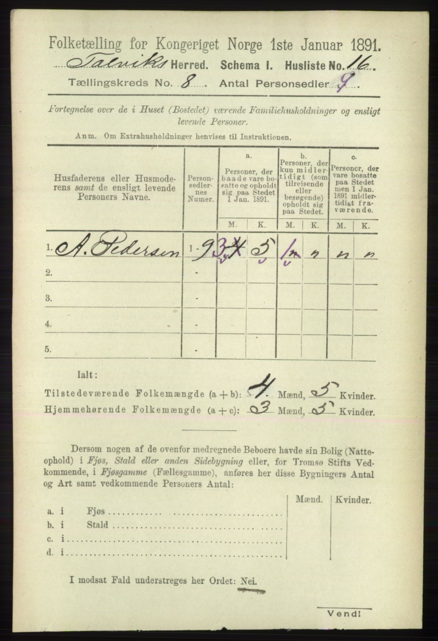 RA, 1891 census for 2013 Talvik, 1891, p. 2052