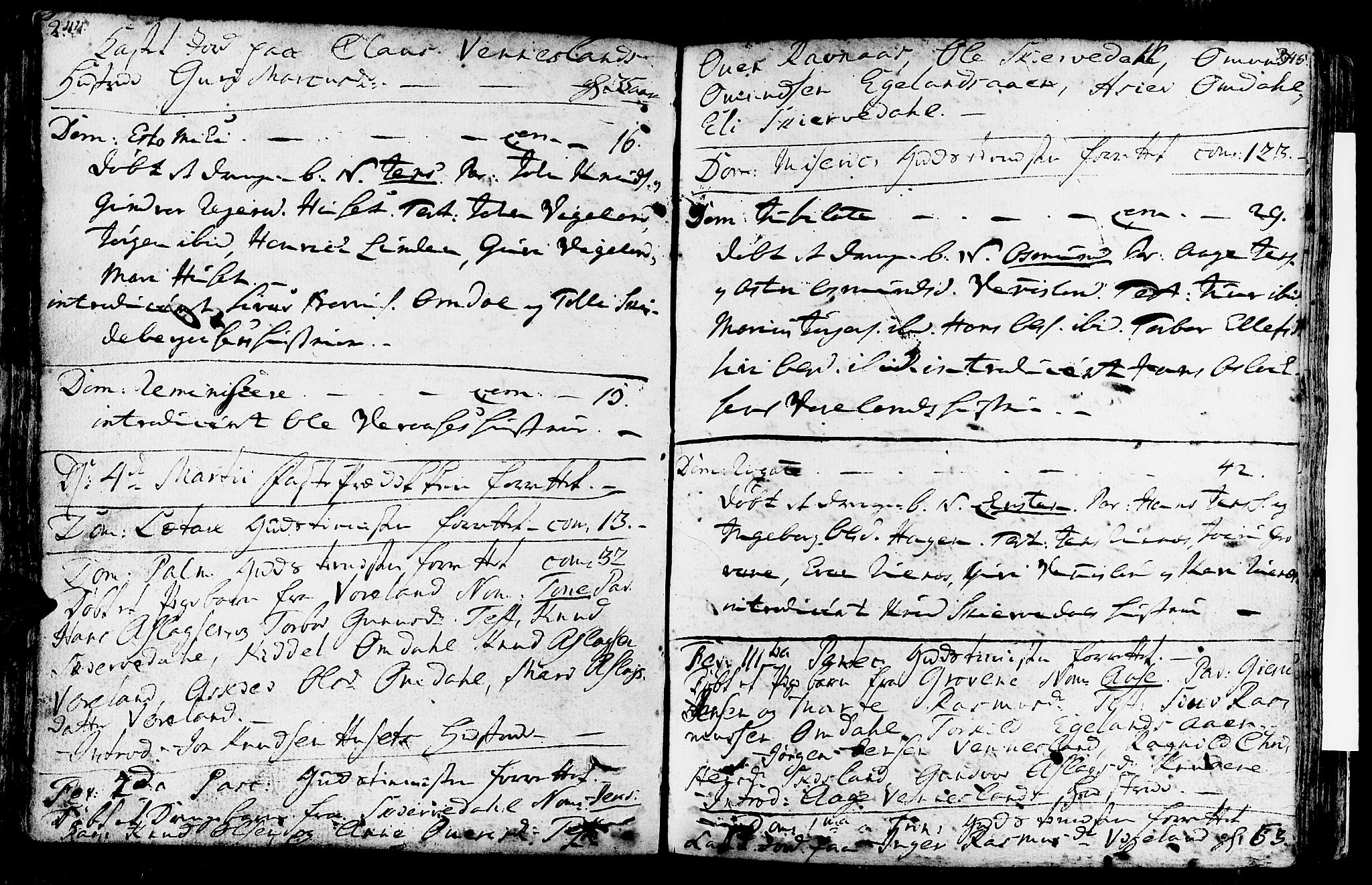 Vennesla sokneprestkontor, AV/SAK-1111-0045/Fa/Fab/L0001: Parish register (official) no. A 1, 1741-1794, p. 244-245