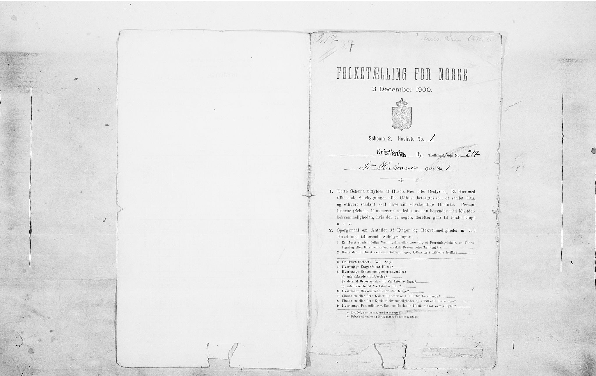 SAO, 1900 census for Kristiania, 1900, p. 89160