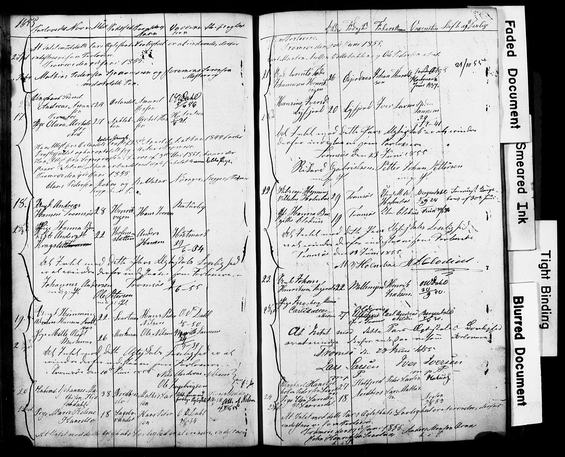 Tromsø sokneprestkontor/stiftsprosti/domprosti, AV/SATØ-S-1343/H/Hc/L0097: Banns register no. 97, 1851-1872