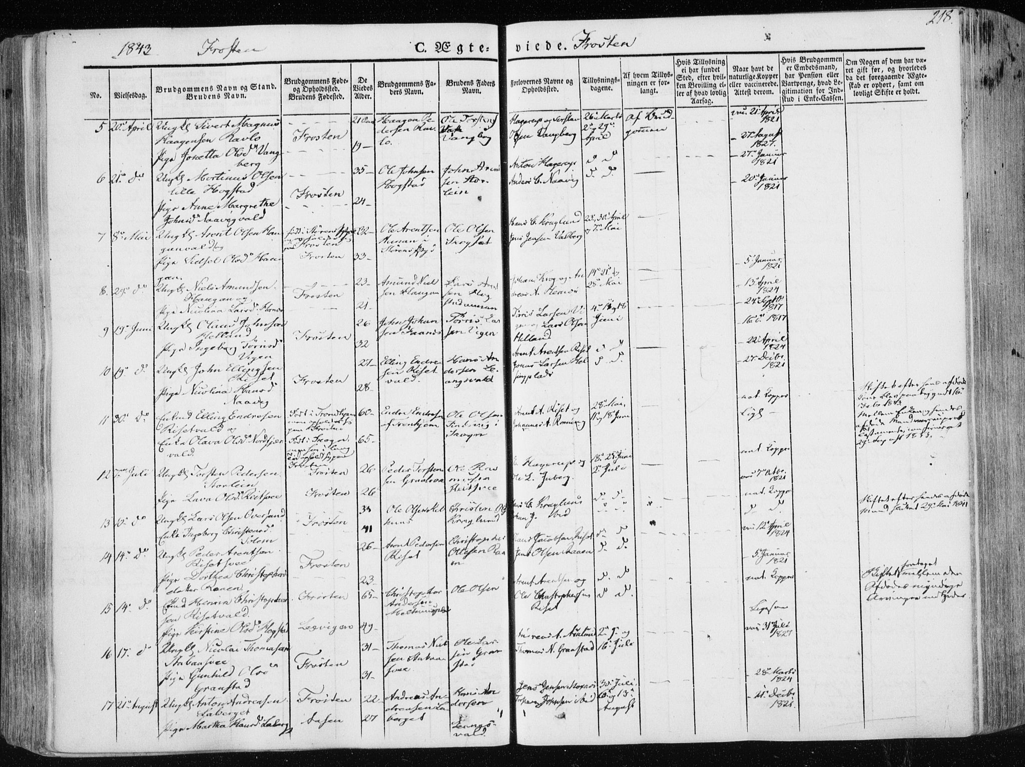 Ministerialprotokoller, klokkerbøker og fødselsregistre - Nord-Trøndelag, SAT/A-1458/713/L0115: Parish register (official) no. 713A06, 1838-1851, p. 218