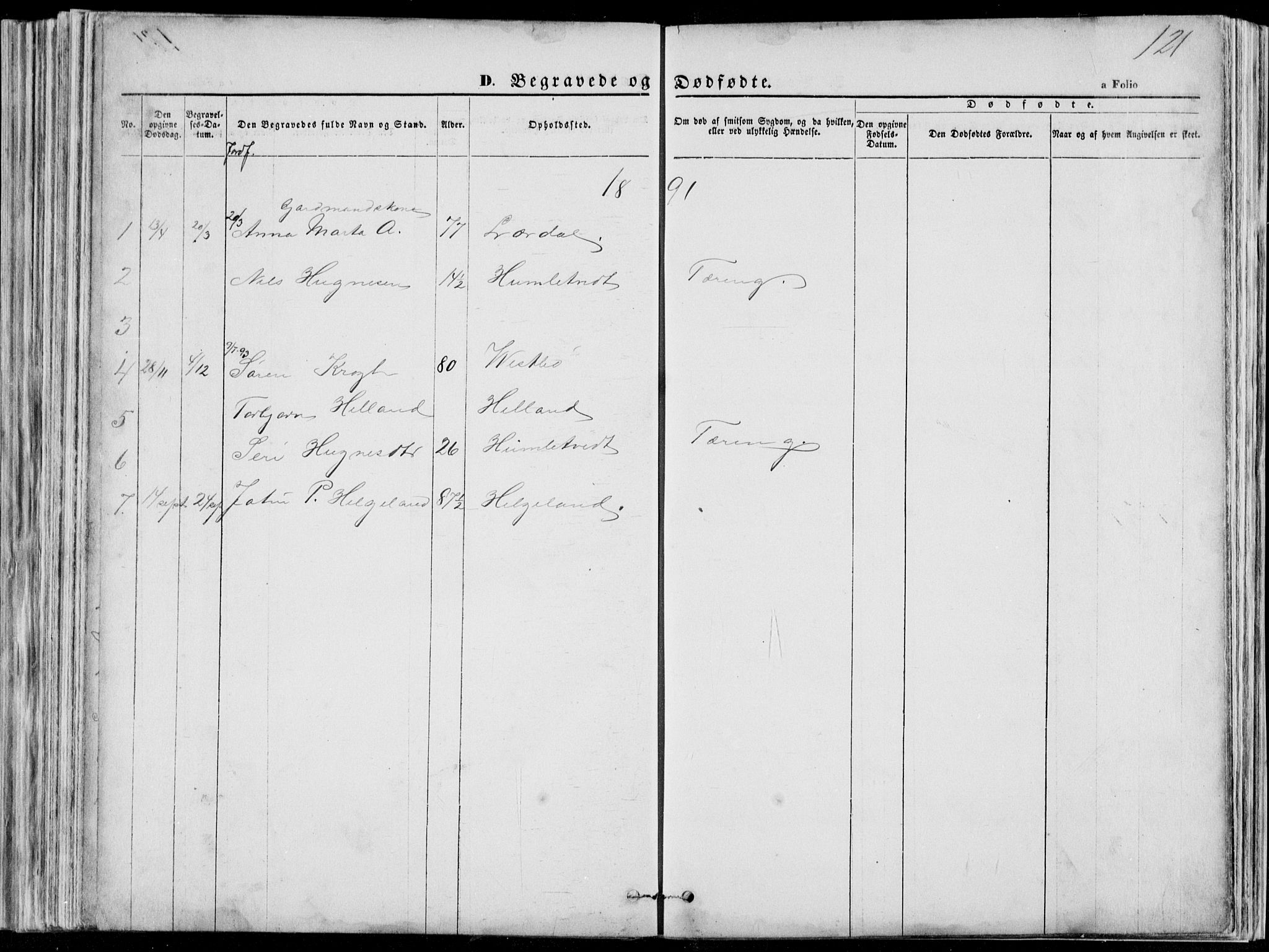 Vikedal sokneprestkontor, SAST/A-101840/01/V: Parish register (copy) no. B 10, 1864-1926, p. 121