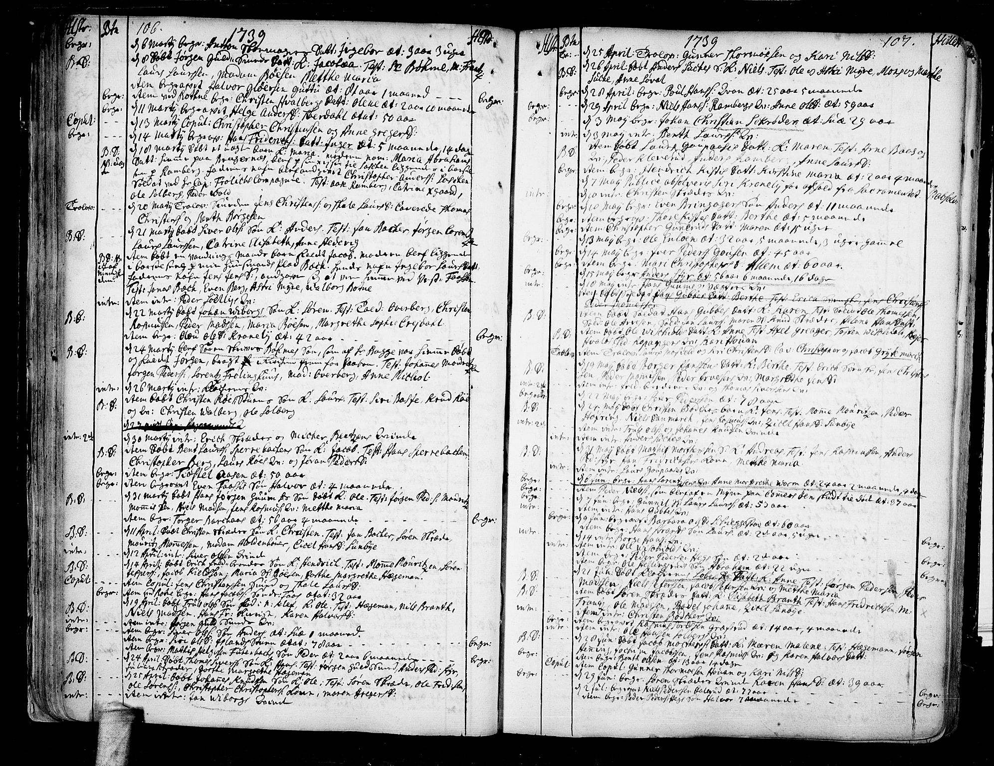 Botne kirkebøker, AV/SAKO-A-340/F/Fa/L0001a: Parish register (official) no. I 1A, 1707-1778, p. 106-107