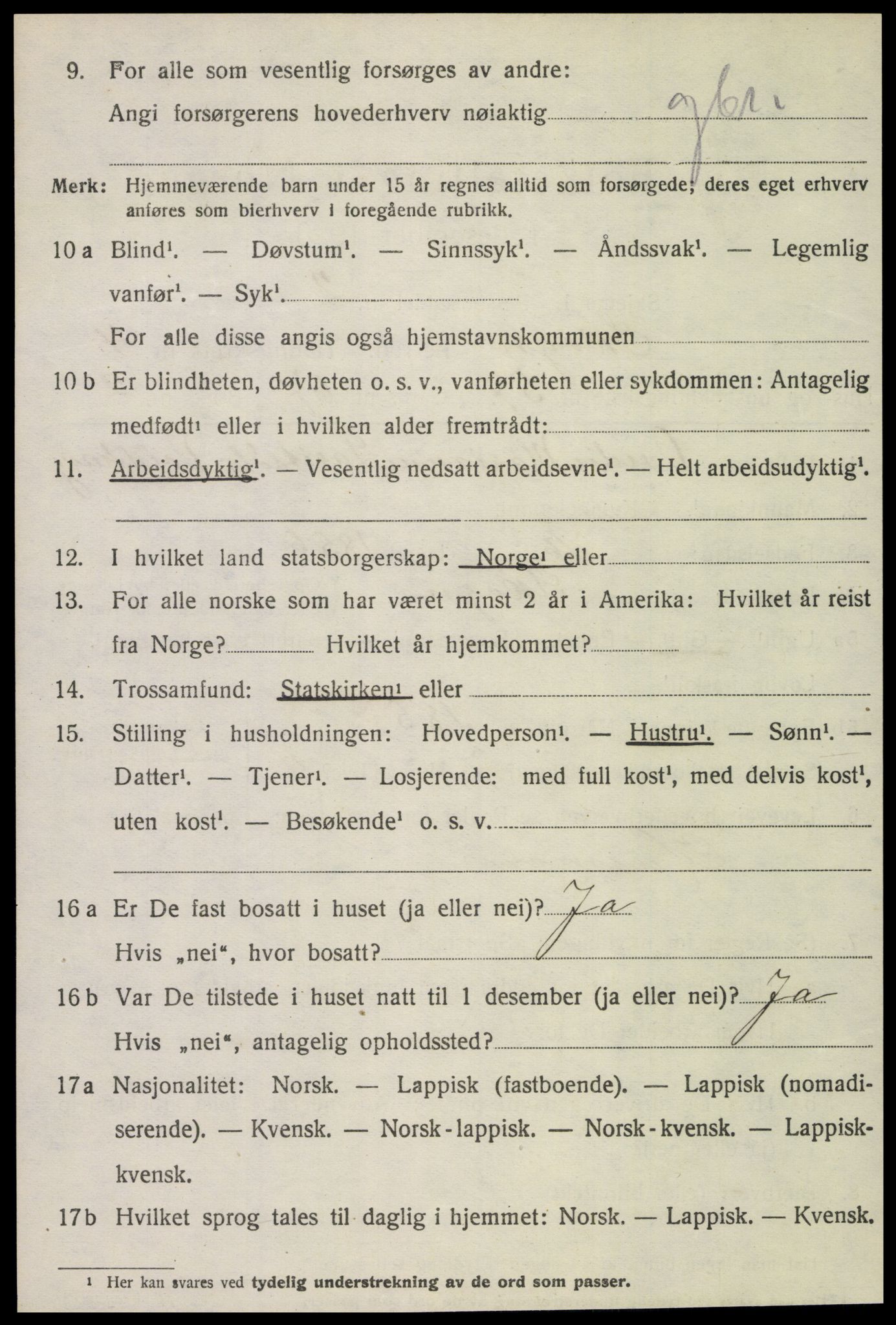 SAT, 1920 census for Skogn, 1920, p. 6478