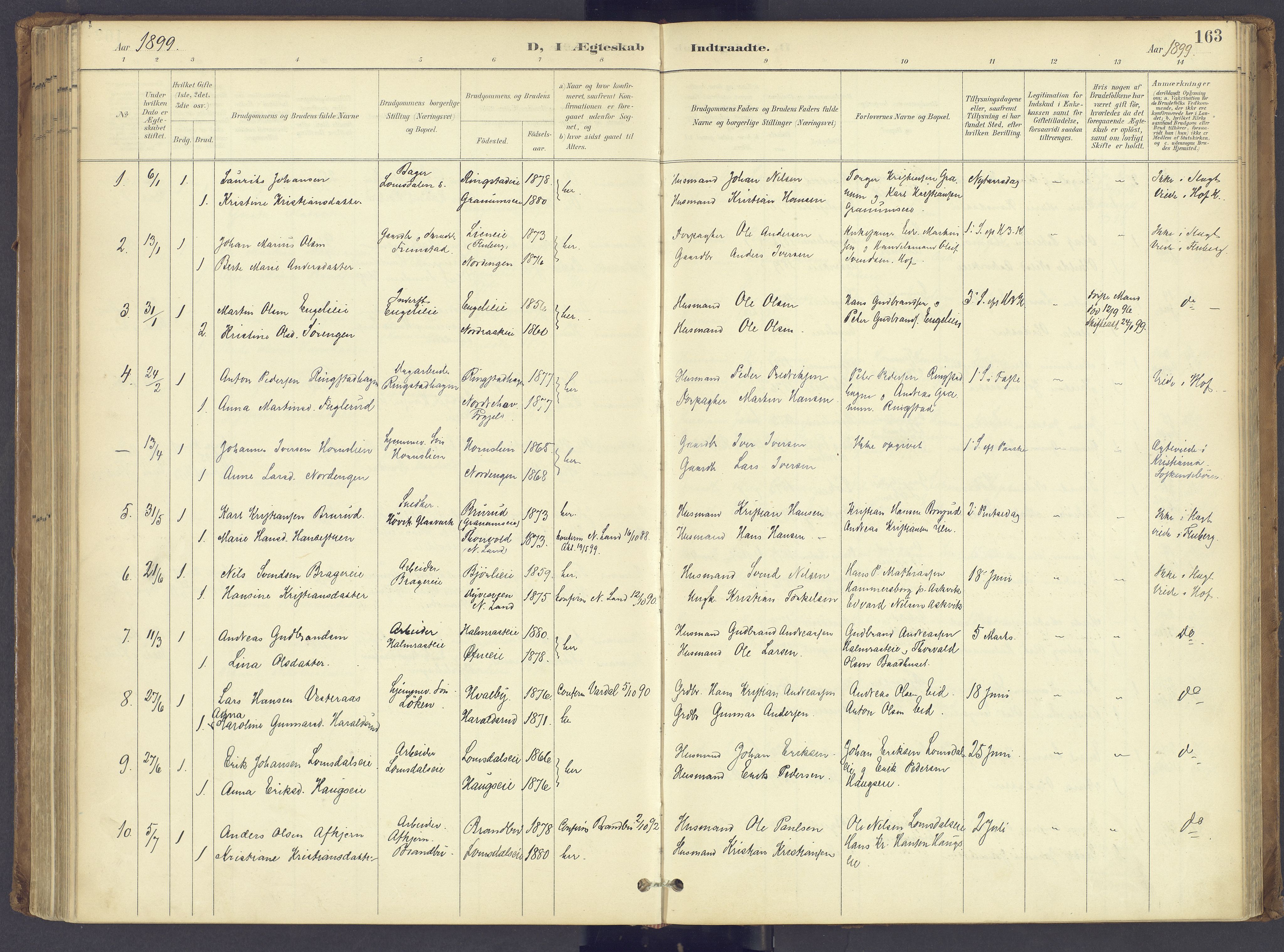 Søndre Land prestekontor, AV/SAH-PREST-122/K/L0006: Parish register (official) no. 6, 1895-1904, p. 163