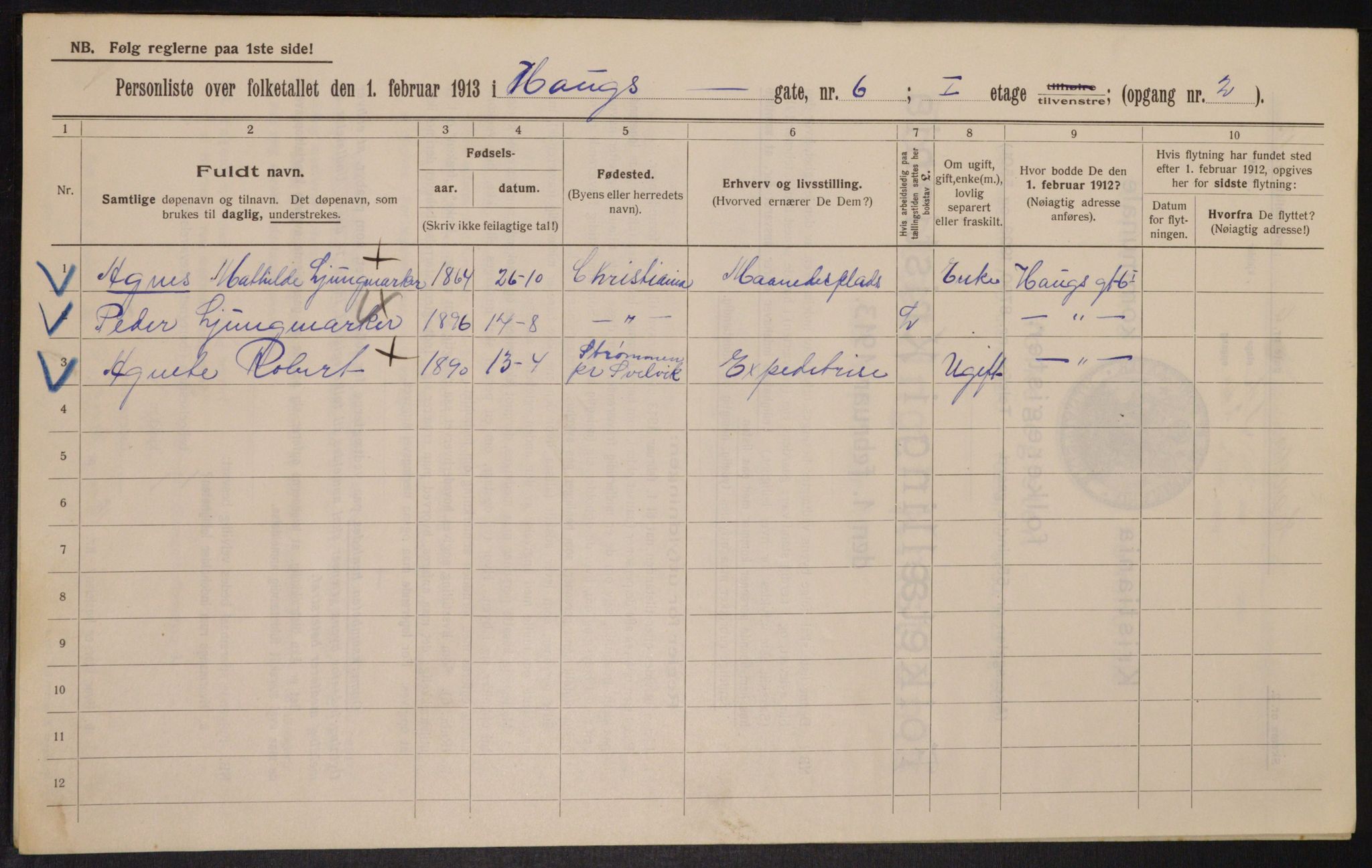 OBA, Municipal Census 1913 for Kristiania, 1913, p. 35246