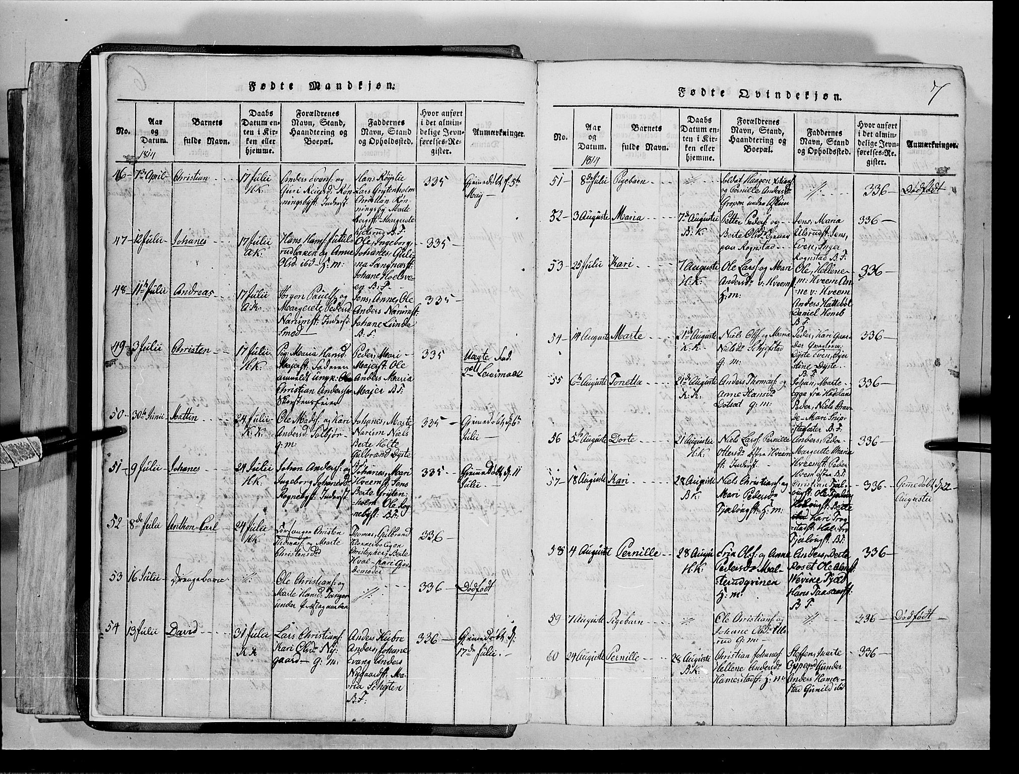 Toten prestekontor, AV/SAH-PREST-102/H/Ha/Hab/L0001: Parish register (copy) no. 1, 1814-1820, p. 7