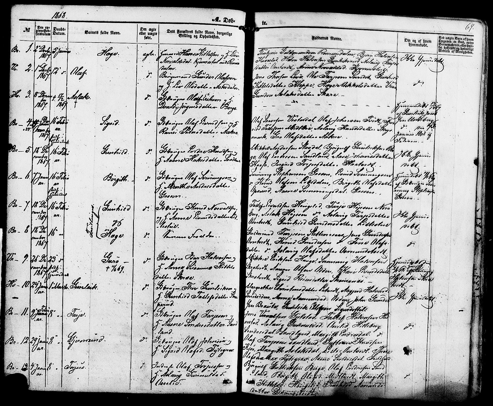 Kviteseid kirkebøker, SAKO/A-276/F/Fa/L0007: Parish register (official) no. I 7, 1859-1881, p. 69