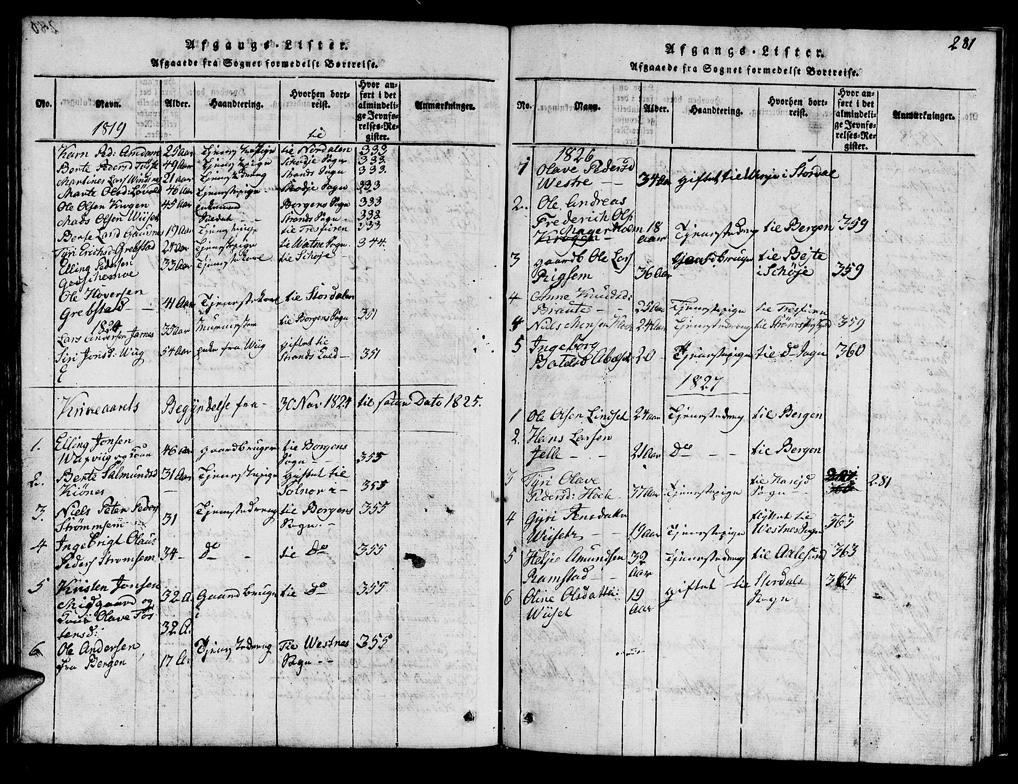 Ministerialprotokoller, klokkerbøker og fødselsregistre - Møre og Romsdal, AV/SAT-A-1454/522/L0322: Parish register (copy) no. 522C01, 1816-1830, p. 281