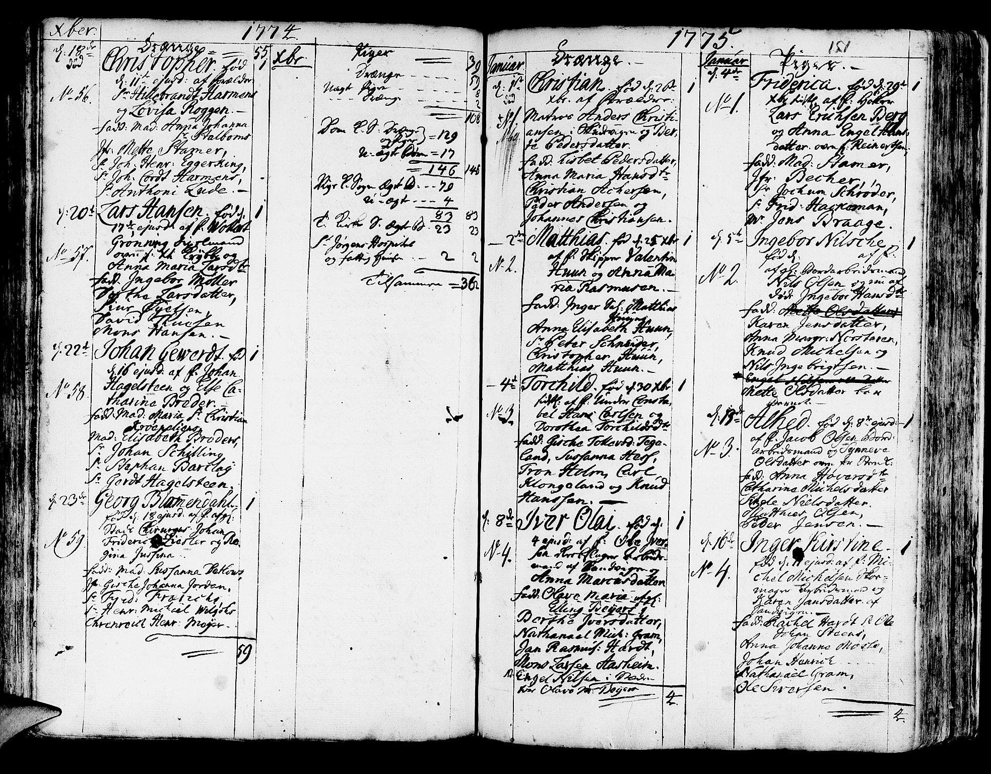 Korskirken sokneprestembete, AV/SAB-A-76101/H/Haa/L0005: Parish register (official) no. A 5, 1751-1789, p. 151