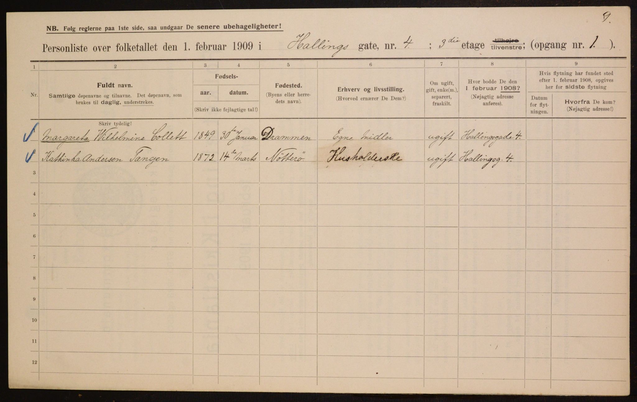 OBA, Municipal Census 1909 for Kristiania, 1909, p. 30995