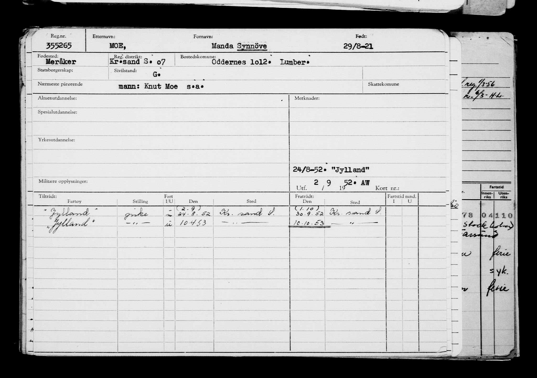 Direktoratet for sjømenn, AV/RA-S-3545/G/Gb/L0197: Hovedkort, 1921, p. 420