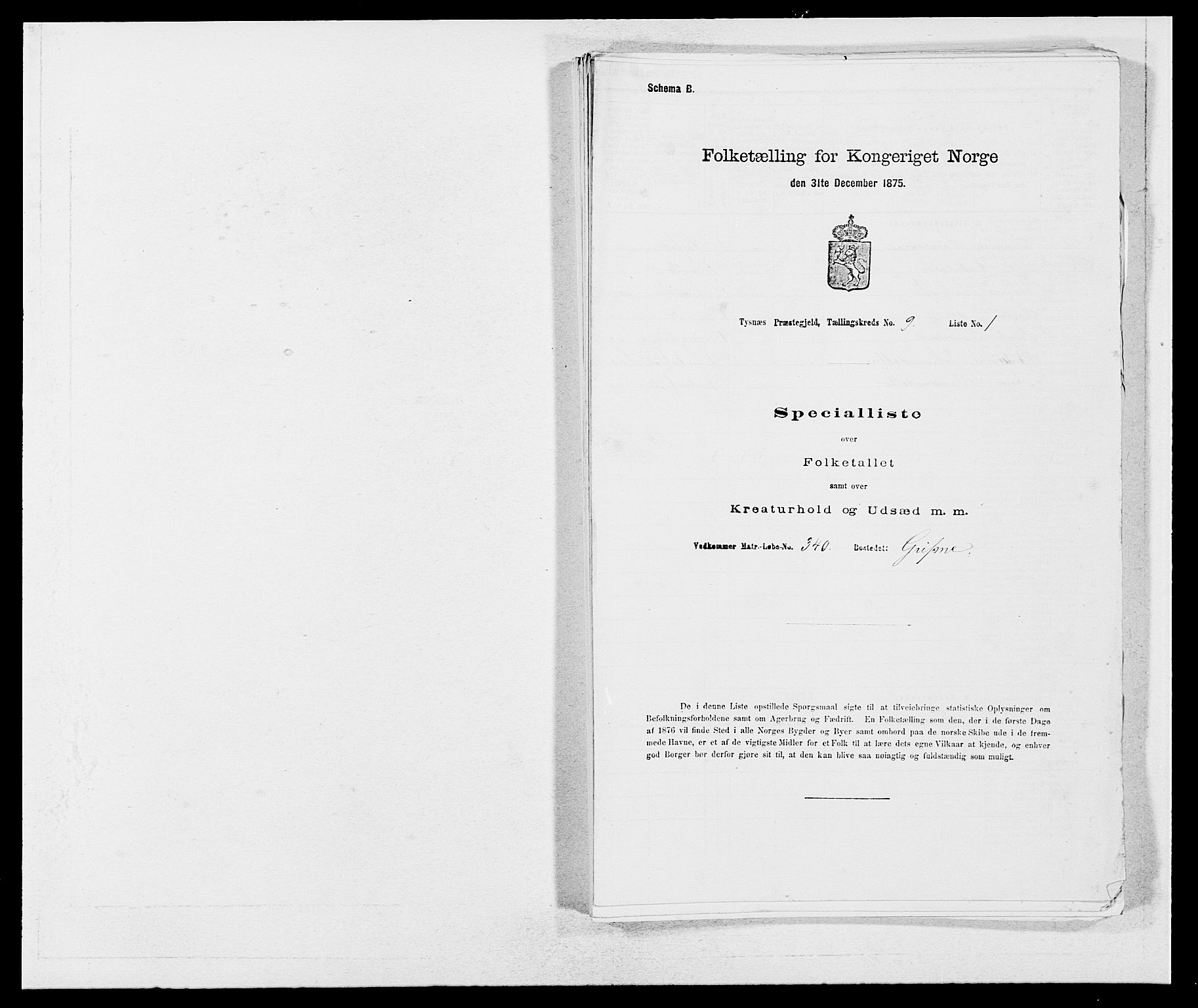 SAB, 1875 census for 1223P Tysnes, 1875, p. 1025