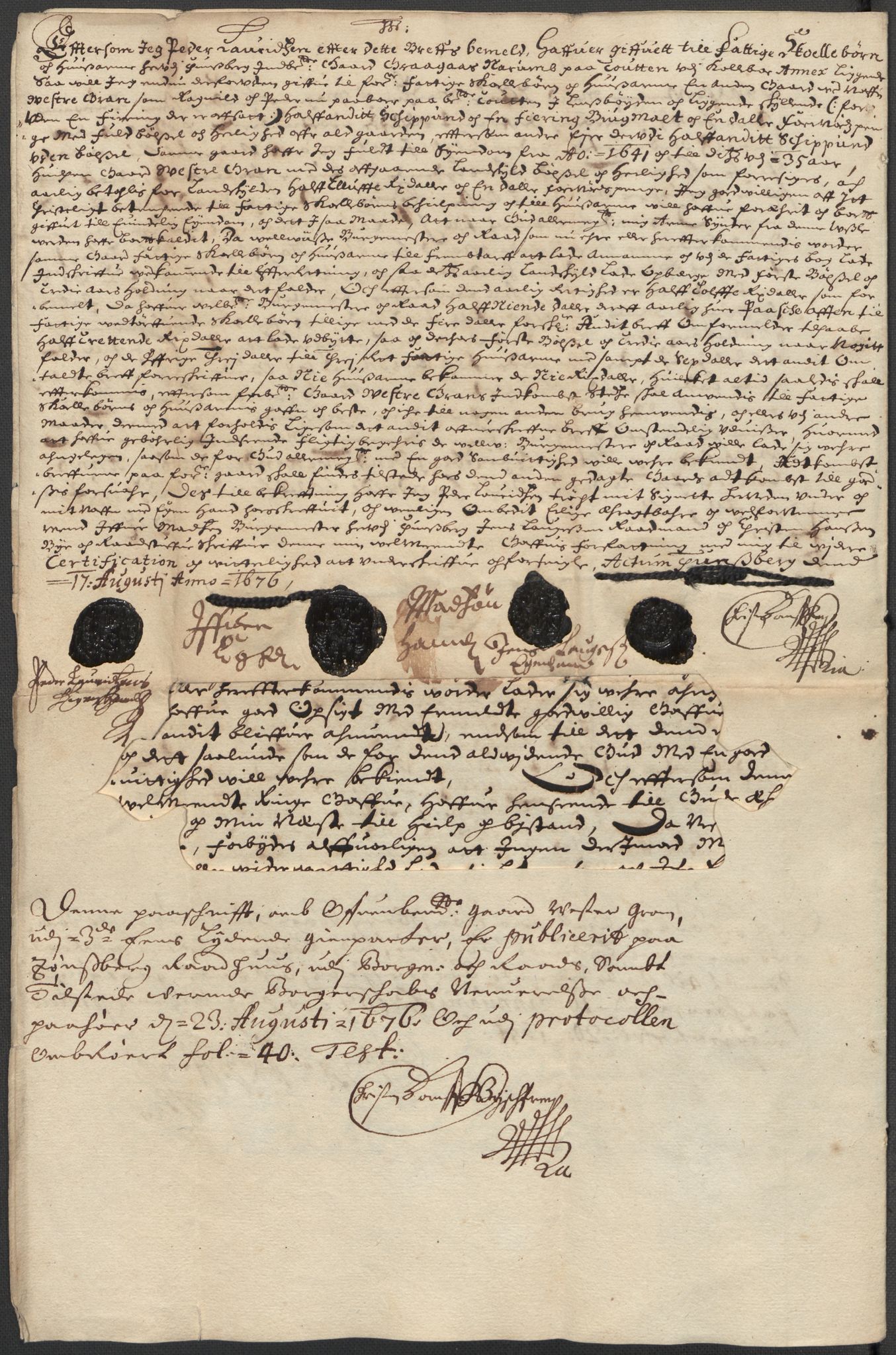 Riksarkivets diplomsamling, AV/RA-EA-5965/F15/L0024: Prestearkiv - Vestfold, 1619-1681, p. 221