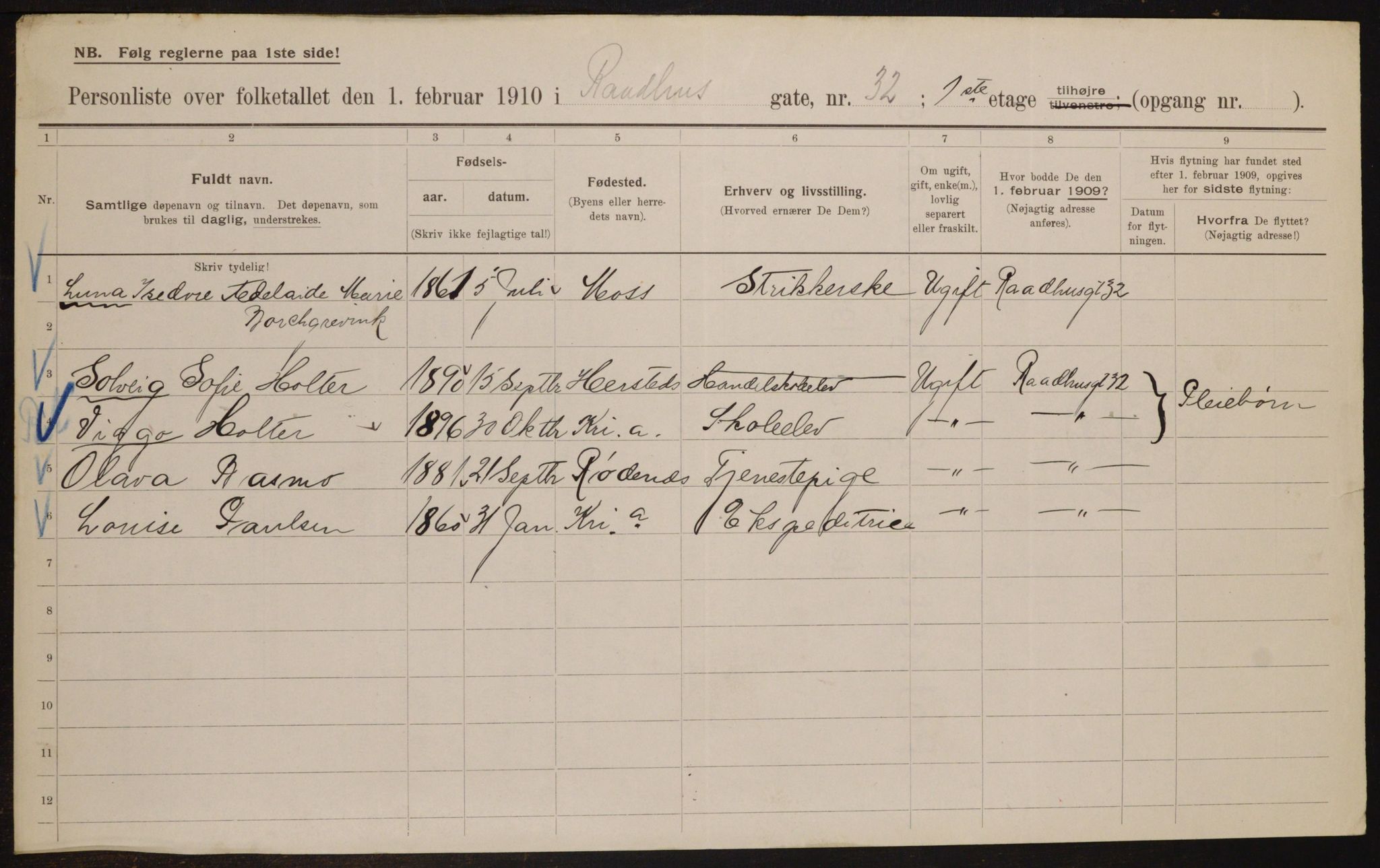 OBA, Municipal Census 1910 for Kristiania, 1910, p. 82693