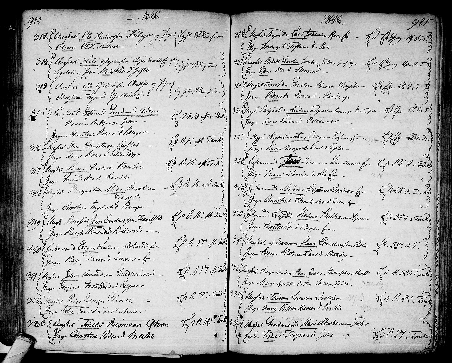 Modum kirkebøker, AV/SAKO-A-234/F/Fa/L0003: Parish register (official) no. 3, 1783-1819, p. 924-925