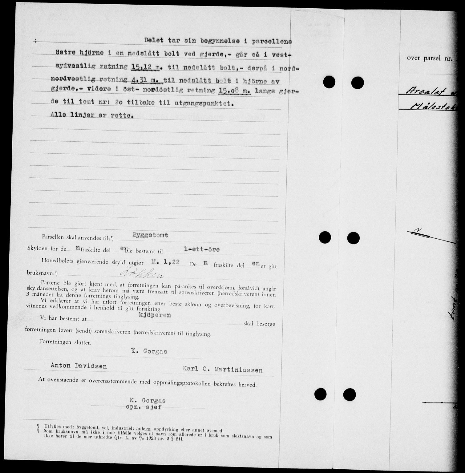 Onsøy sorenskriveri, SAO/A-10474/G/Ga/Gab/L0015: Mortgage book no. II A-15, 1945-1946, Diary no: : 1517/1945