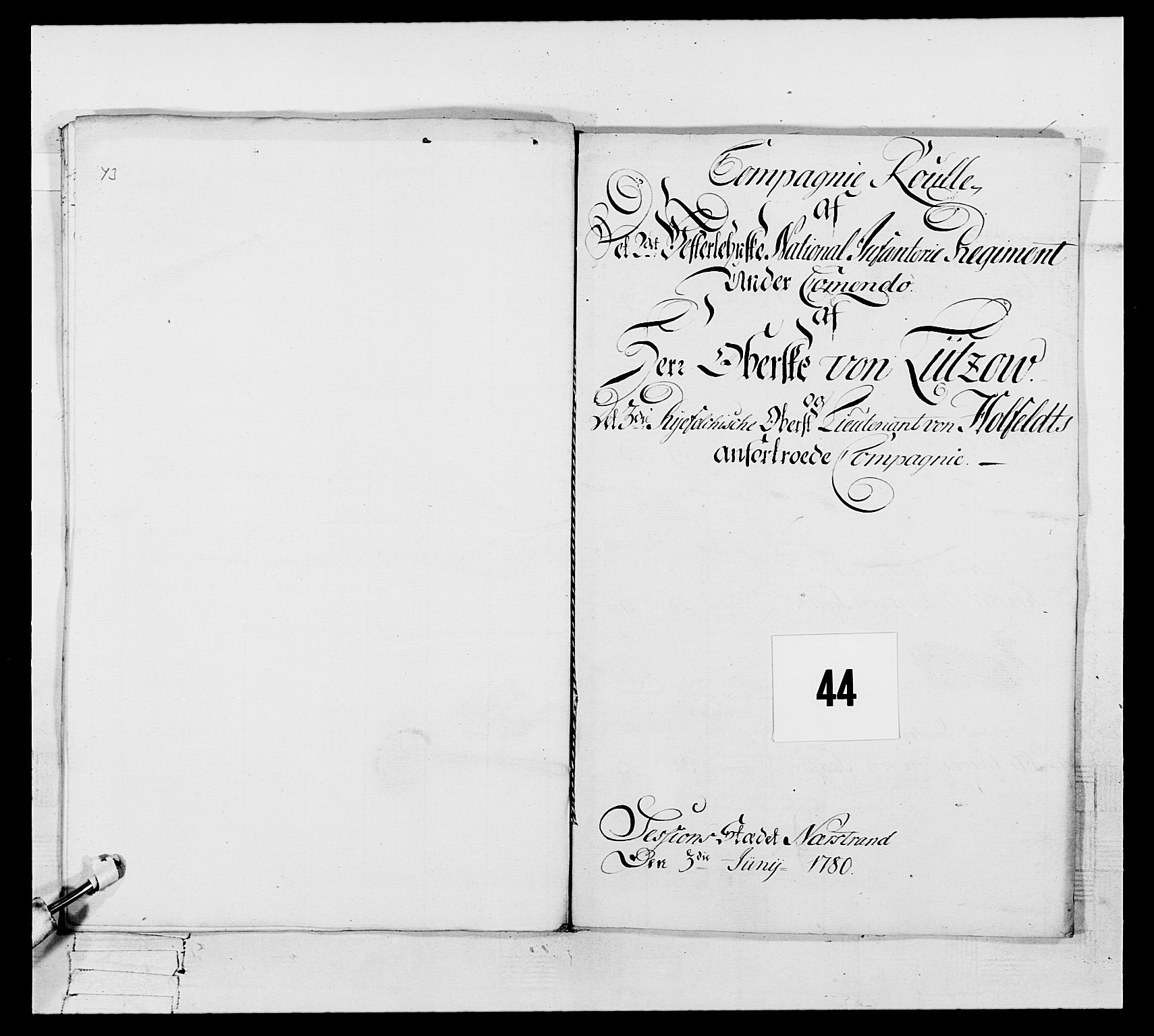 Generalitets- og kommissariatskollegiet, Det kongelige norske kommissariatskollegium, RA/EA-5420/E/Eh/L0106: 2. Vesterlenske nasjonale infanteriregiment, 1774-1780, p. 551