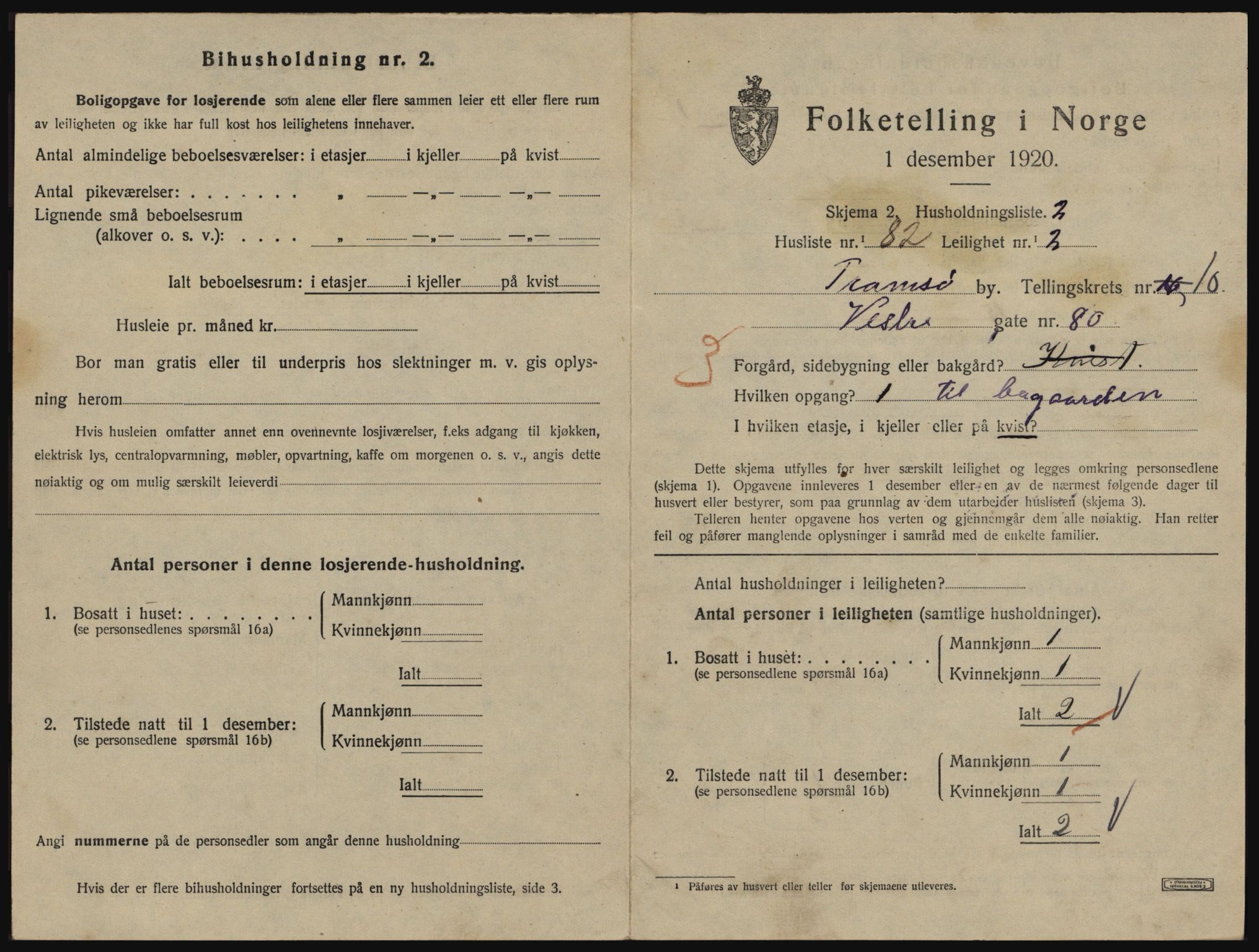 SATØ, 1920 census for Tromsø, 1920, p. 5537