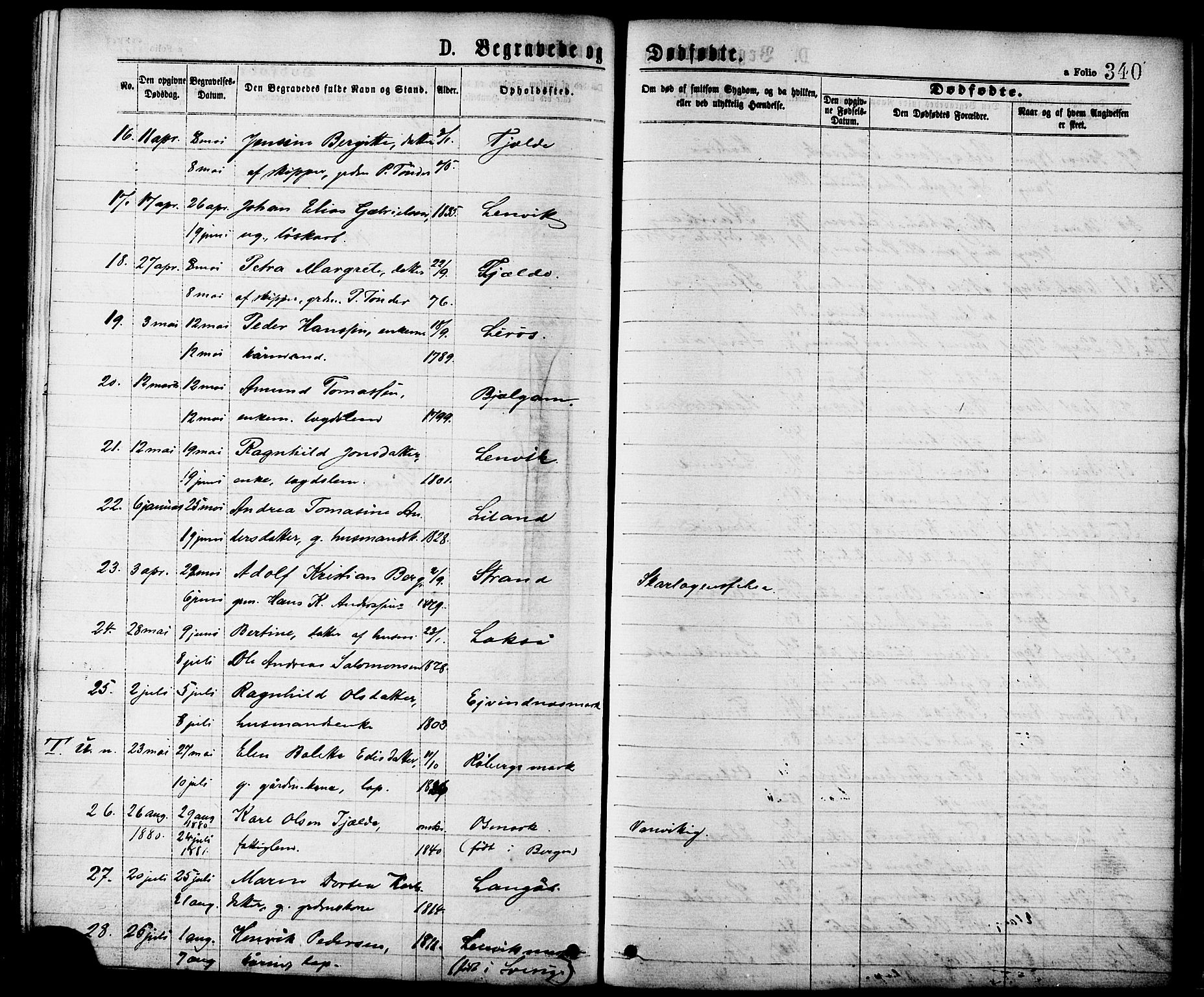 Ministerialprotokoller, klokkerbøker og fødselsregistre - Nordland, AV/SAT-A-1459/863/L0897: Parish register (official) no. 863A09, 1872-1886, p. 340