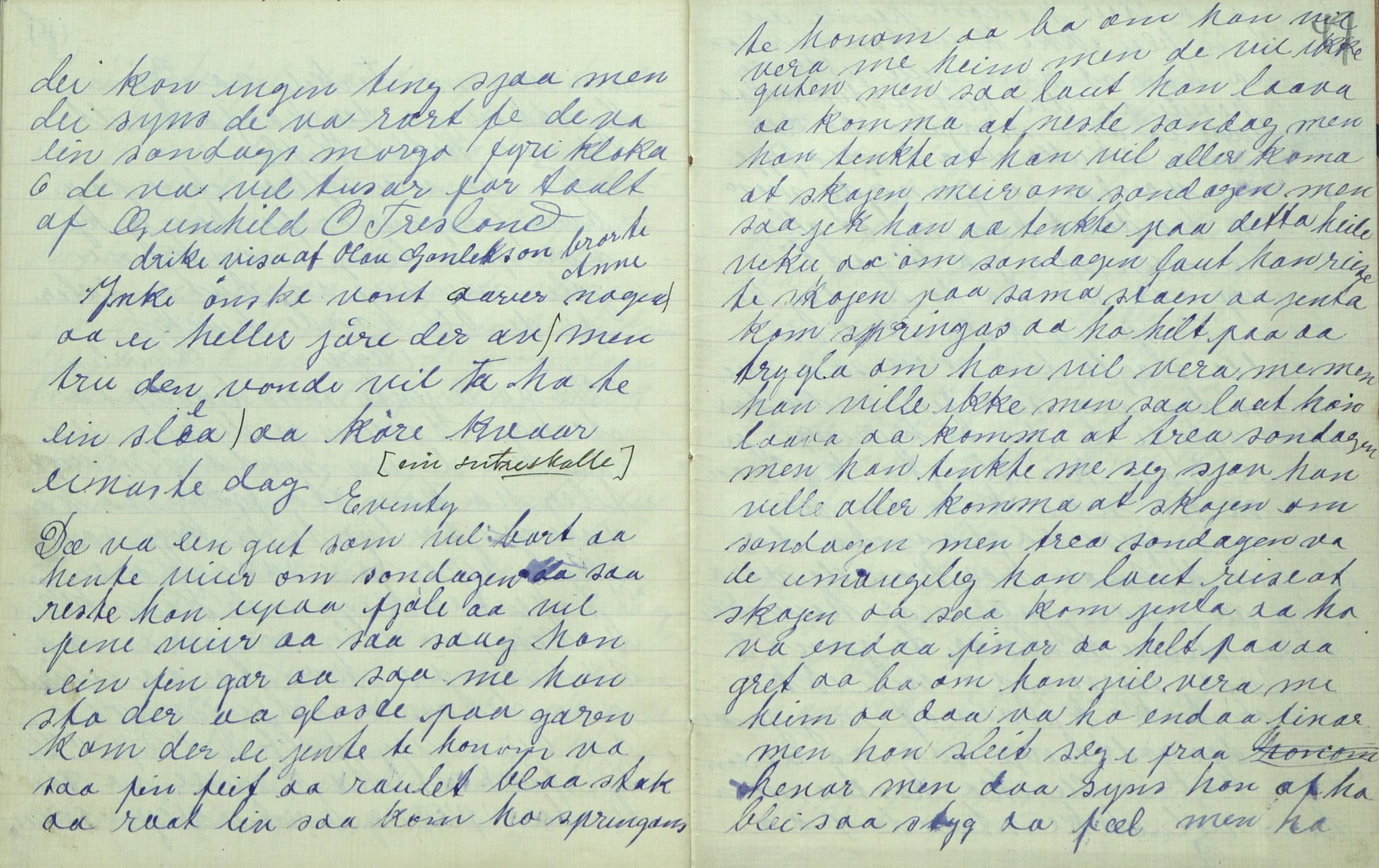 Rikard Berge, TEMU/TGM-A-1003/F/L0007/0024: 251-299 / 274 Uppskriftir av Gunhild Kivle. Viser, segner, eventyr, 1915, p. 46-47