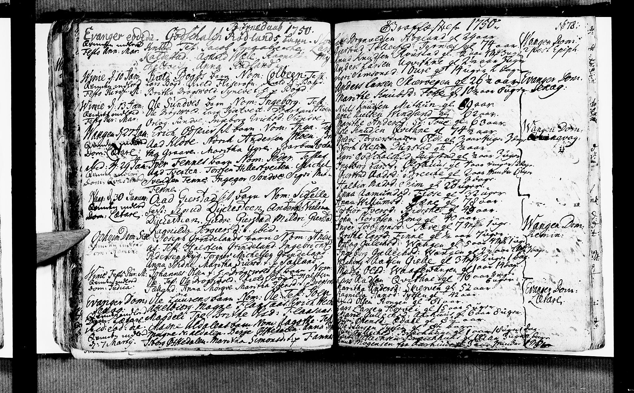 Voss sokneprestembete, AV/SAB-A-79001/H/Haa: Parish register (official) no. A 6, 1744-1752, p. 78