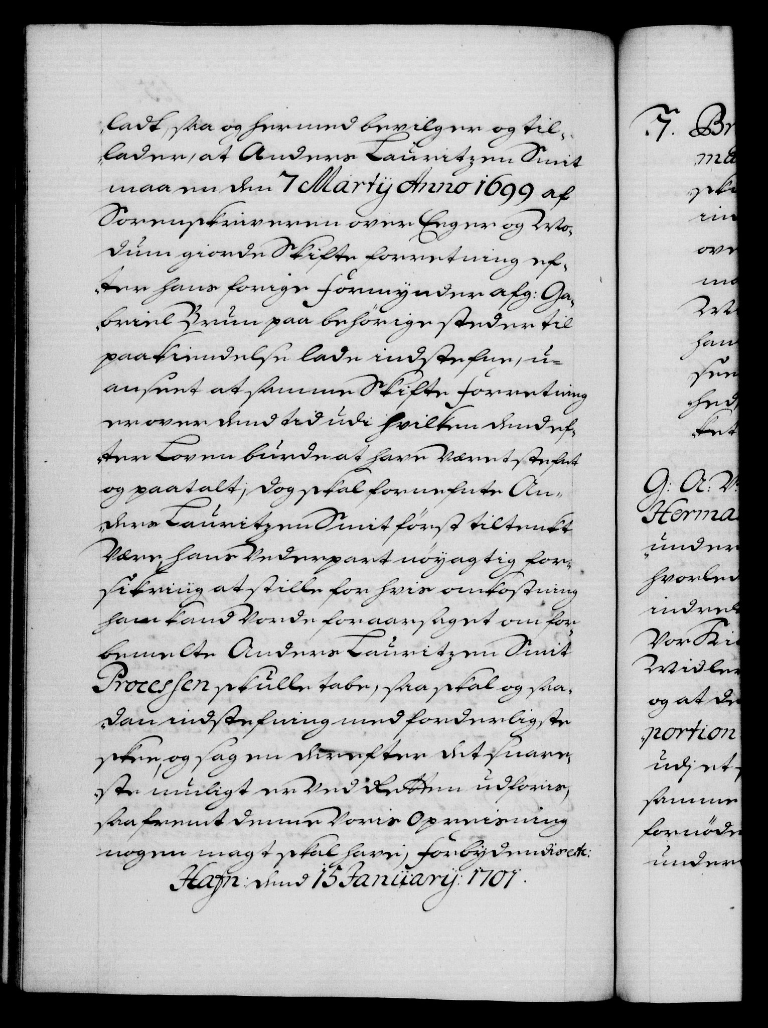 Danske Kanselli 1572-1799, AV/RA-EA-3023/F/Fc/Fca/Fcaa/L0018: Norske registre, 1699-1703, p. 155b