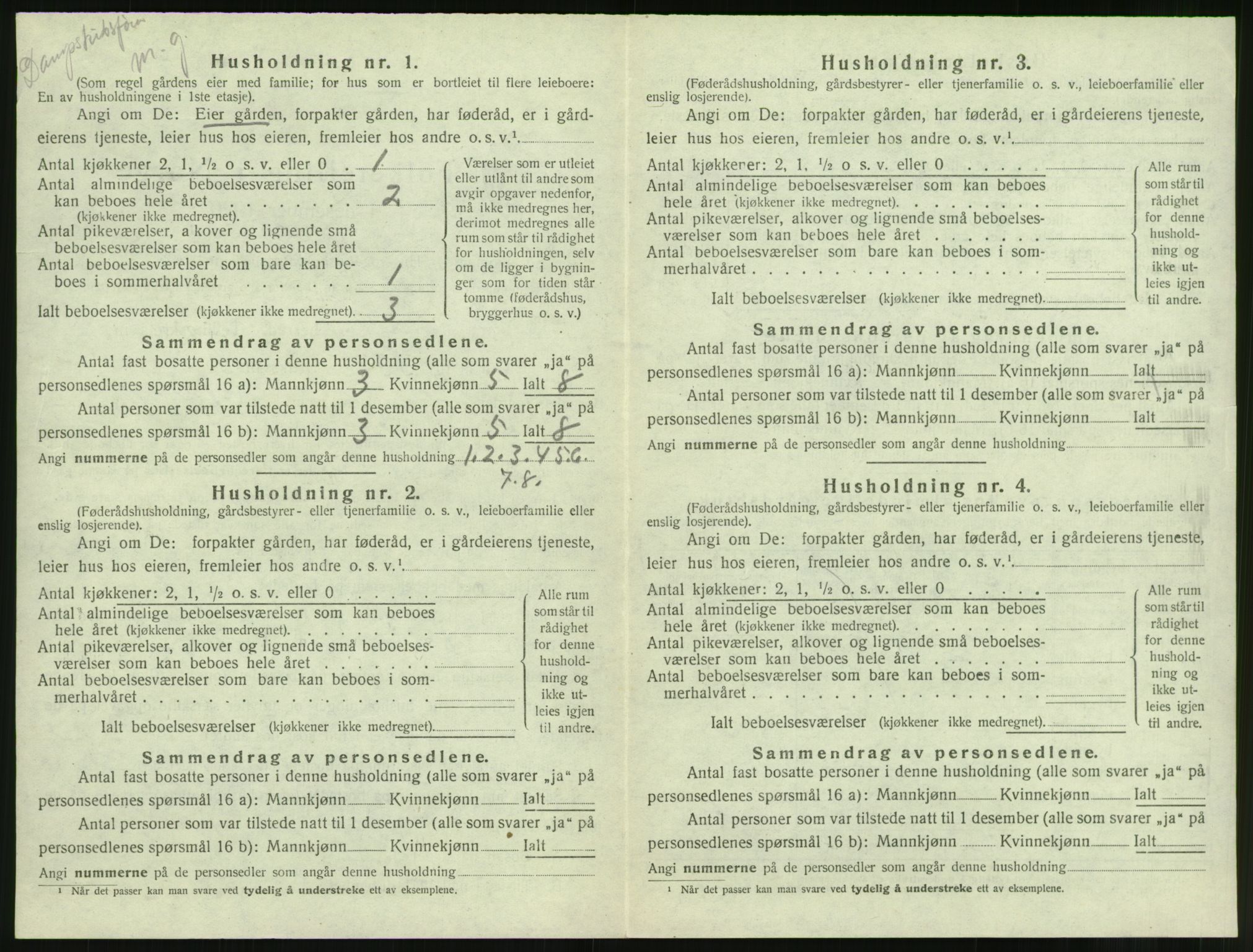 SAT, 1920 census for Borgund, 1920, p. 549