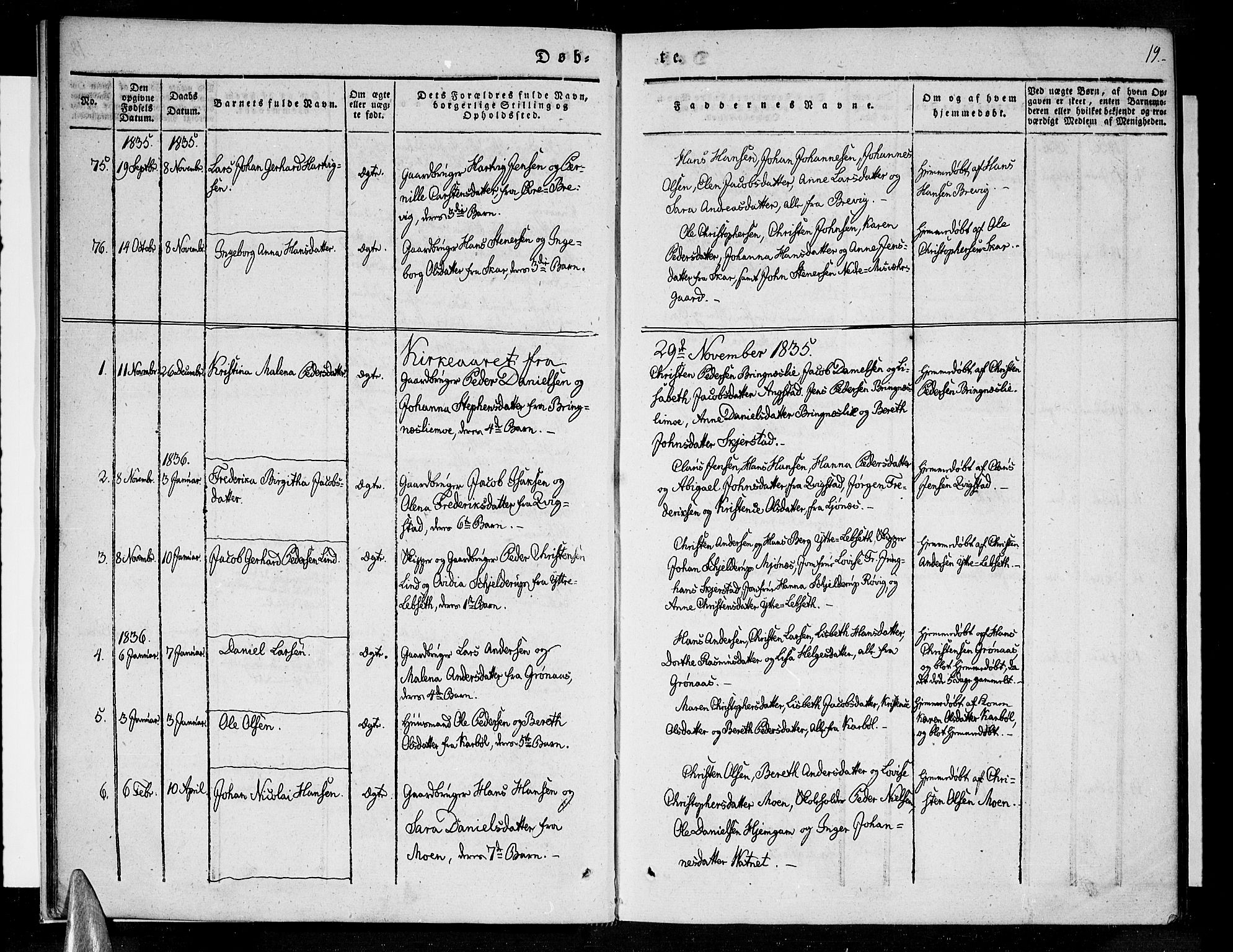 Ministerialprotokoller, klokkerbøker og fødselsregistre - Nordland, SAT/A-1459/852/L0737: Parish register (official) no. 852A07, 1833-1849, p. 19