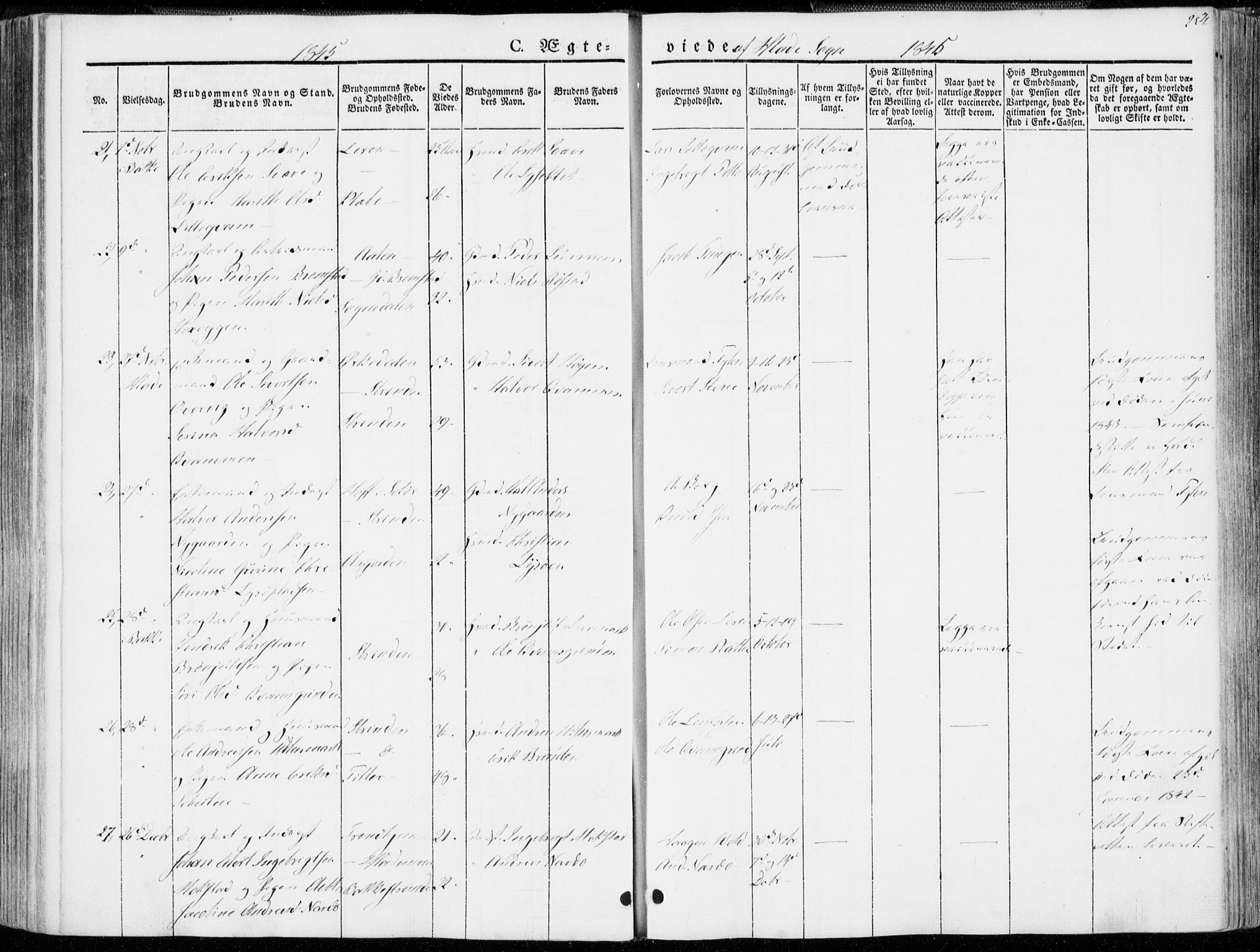 Ministerialprotokoller, klokkerbøker og fødselsregistre - Sør-Trøndelag, AV/SAT-A-1456/606/L0290: Parish register (official) no. 606A05, 1841-1847, p. 254