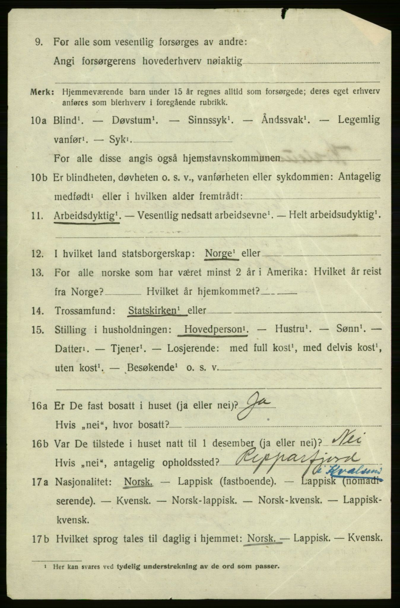 SATØ, 1920 census for , 1920, p. 1569