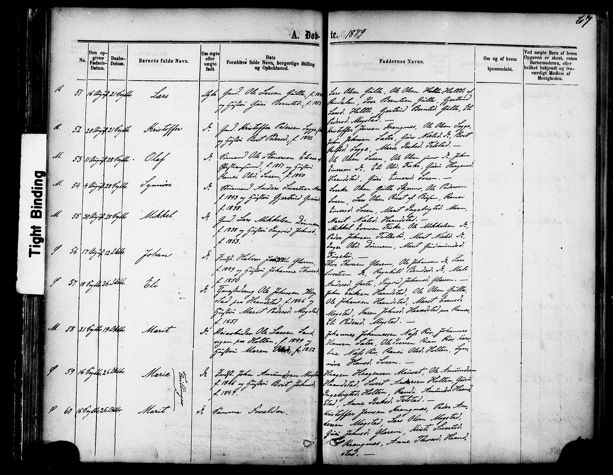 Ministerialprotokoller, klokkerbøker og fødselsregistre - Møre og Romsdal, AV/SAT-A-1454/595/L1046: Parish register (official) no. 595A08, 1874-1884, p. 67