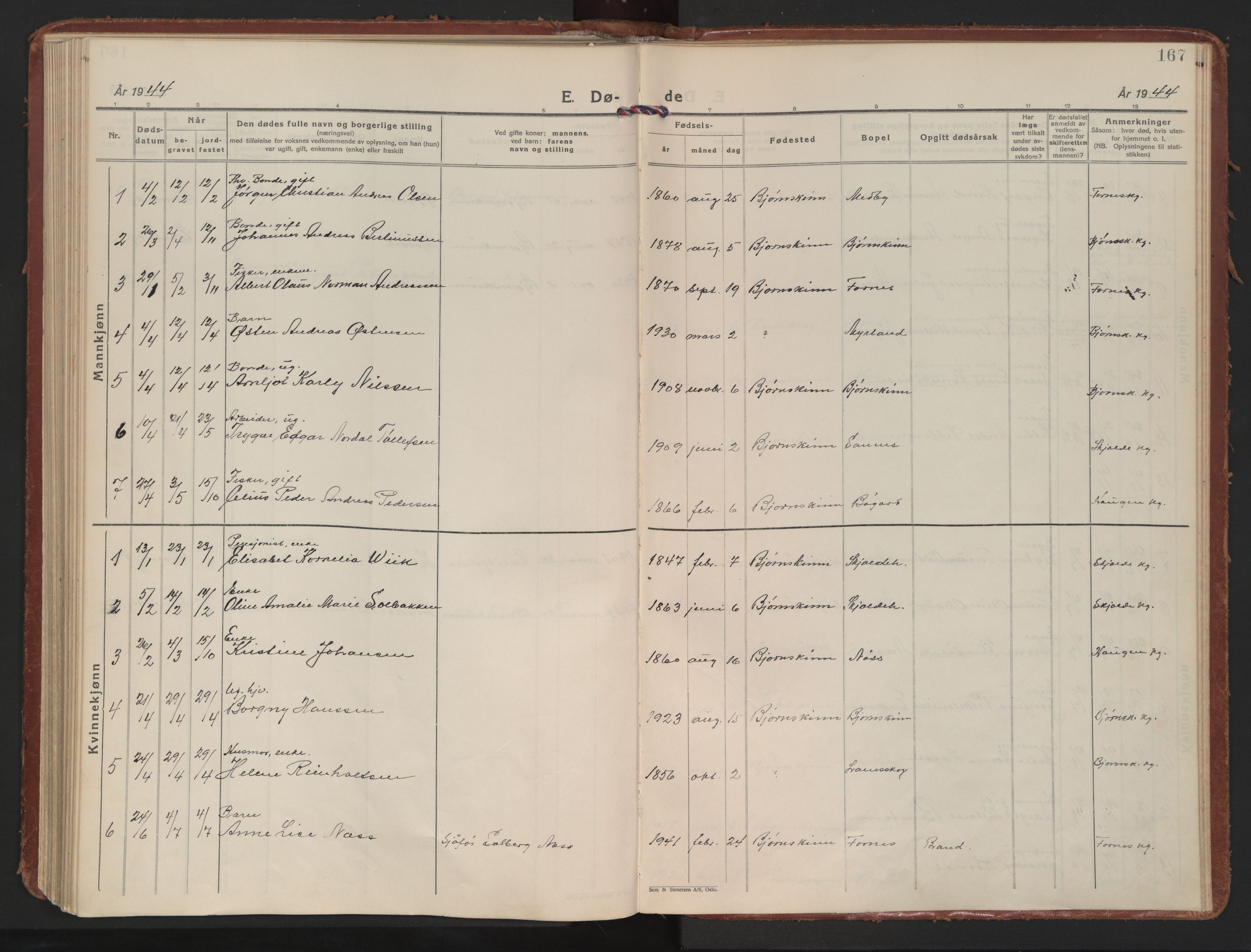 Ministerialprotokoller, klokkerbøker og fødselsregistre - Nordland, AV/SAT-A-1459/898/L1424: Parish register (official) no. 898A04, 1928-1946, p. 167