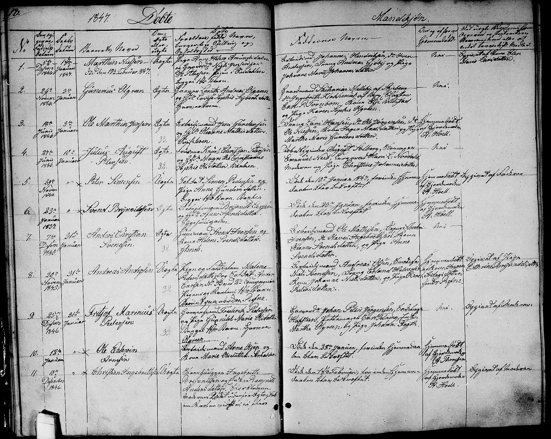Halden prestekontor Kirkebøker, SAO/A-10909/G/Ga/L0004: Parish register (copy) no. 4, 1845-1854, p. 18