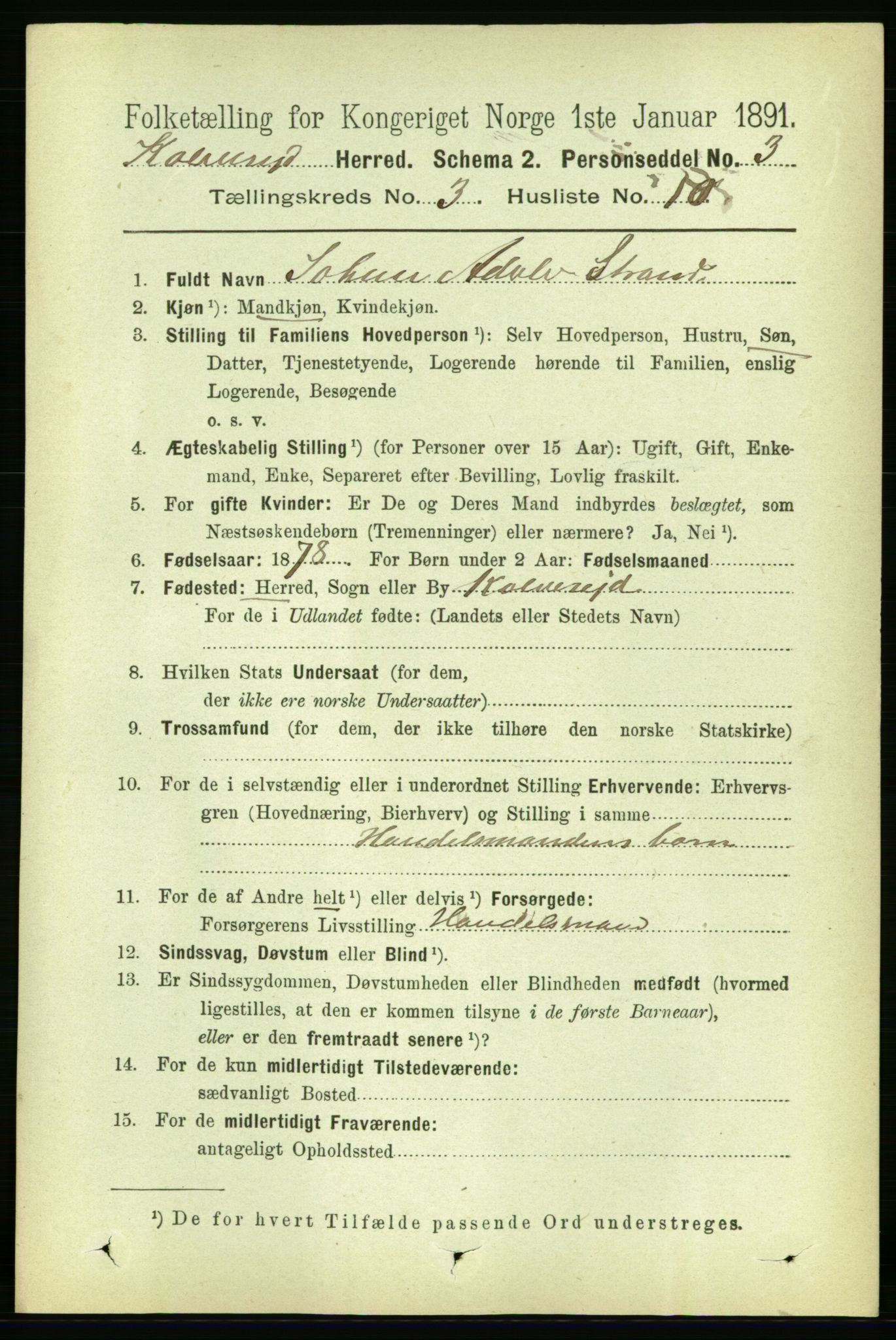 RA, 1891 census for 1752 Kolvereid, 1891, p. 930