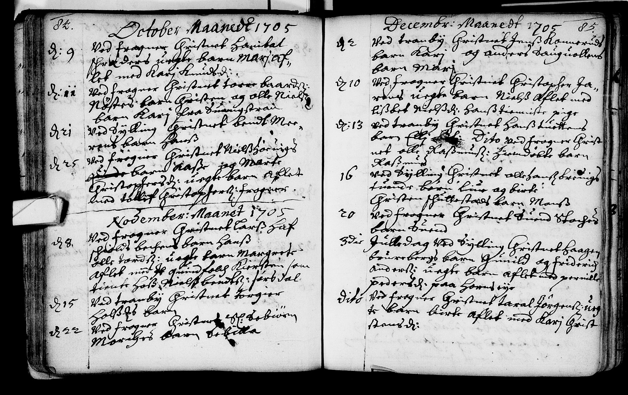 Lier kirkebøker, AV/SAKO-A-230/F/Fa/L0002: Parish register (official) no. I 2, 1701-1726, p. 84-85