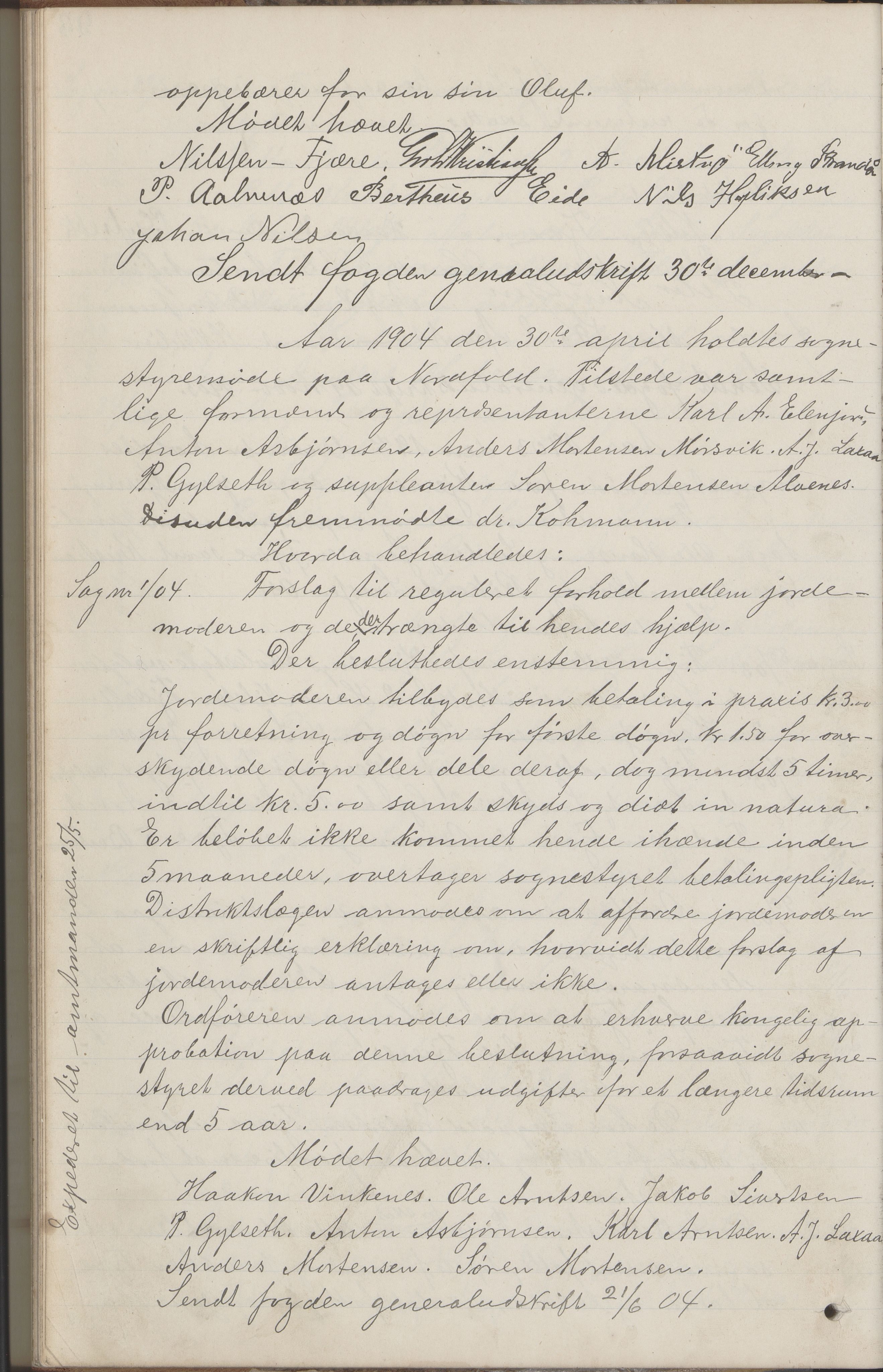 Kjerringøy kommune. Formannskapet, AIN/K-18441.150/A/Aa/L0002: Forhandlingsprotokoll Norfolden- Kjerringø formanskap, 1900-1911, p. 93b