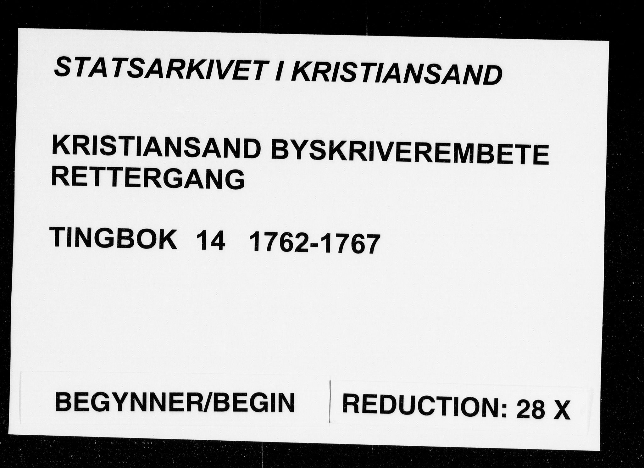 Kristiansand byrett, SAK/1223-0001/F/Fa/L0015: Bytingsprotokoll nr. 14, 1762-1767