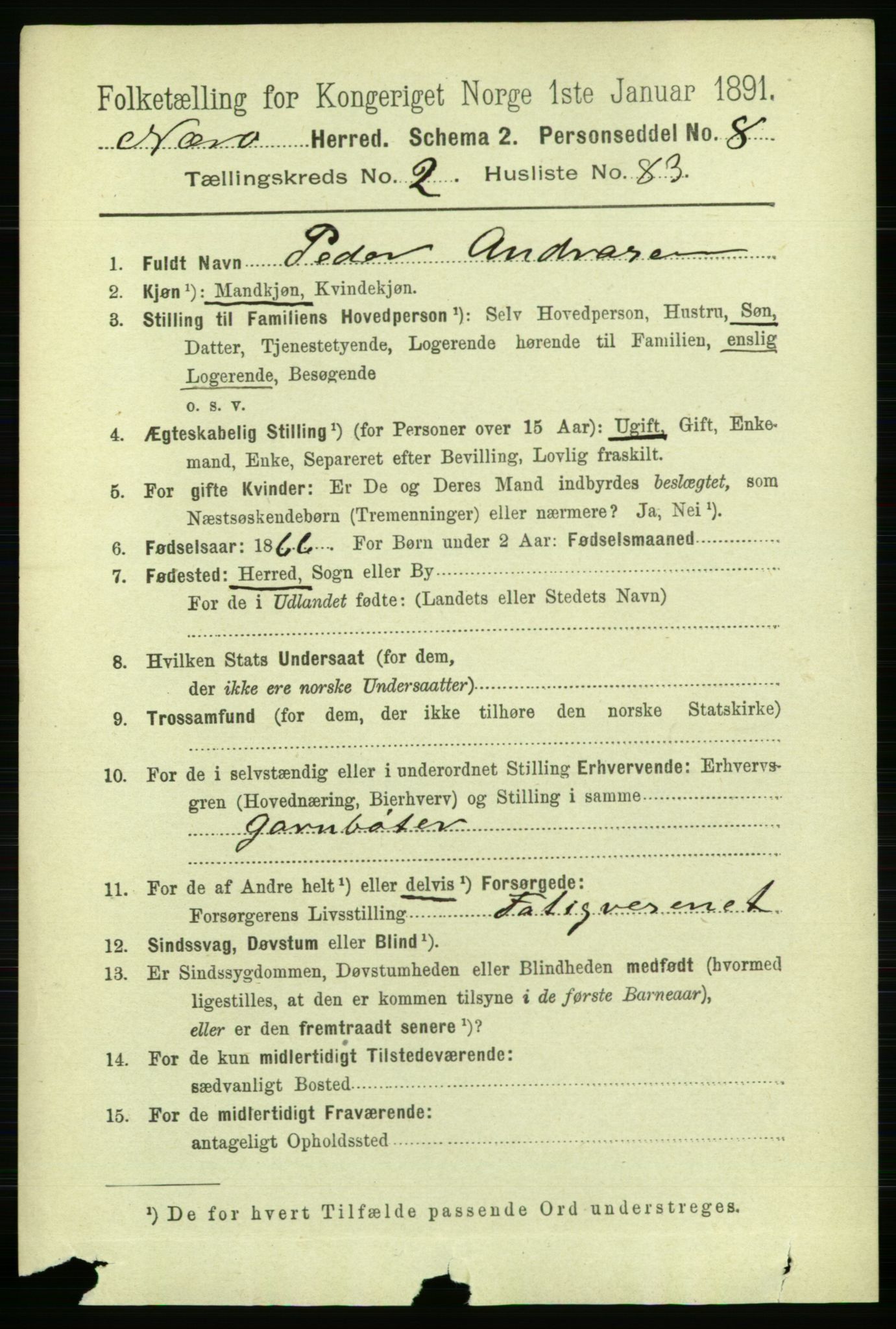 RA, 1891 census for 1751 Nærøy, 1891, p. 1213