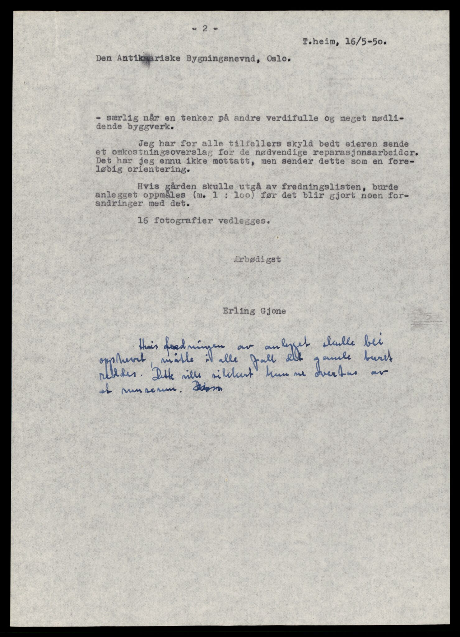 Fortidsminneforeningen, Den trønderske avdeling, AV/SAT-PA-0592/D/Da/L0037: Sakarkiv etter nøkkel, p. 15