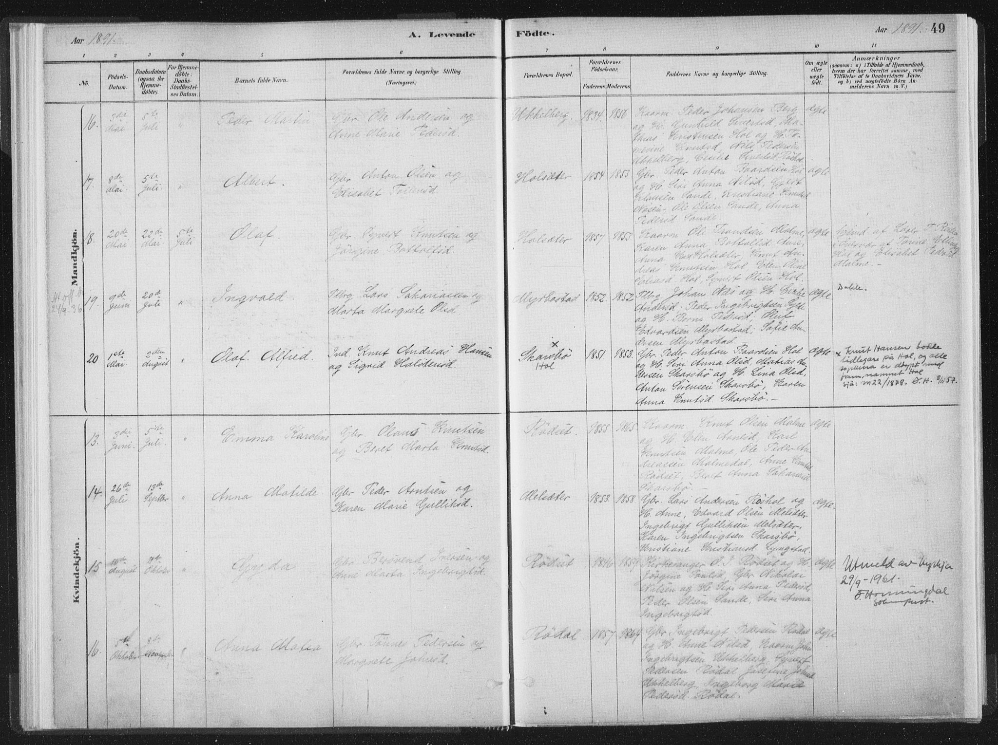 Ministerialprotokoller, klokkerbøker og fødselsregistre - Møre og Romsdal, AV/SAT-A-1454/564/L0740: Parish register (official) no. 564A01, 1880-1899, p. 49