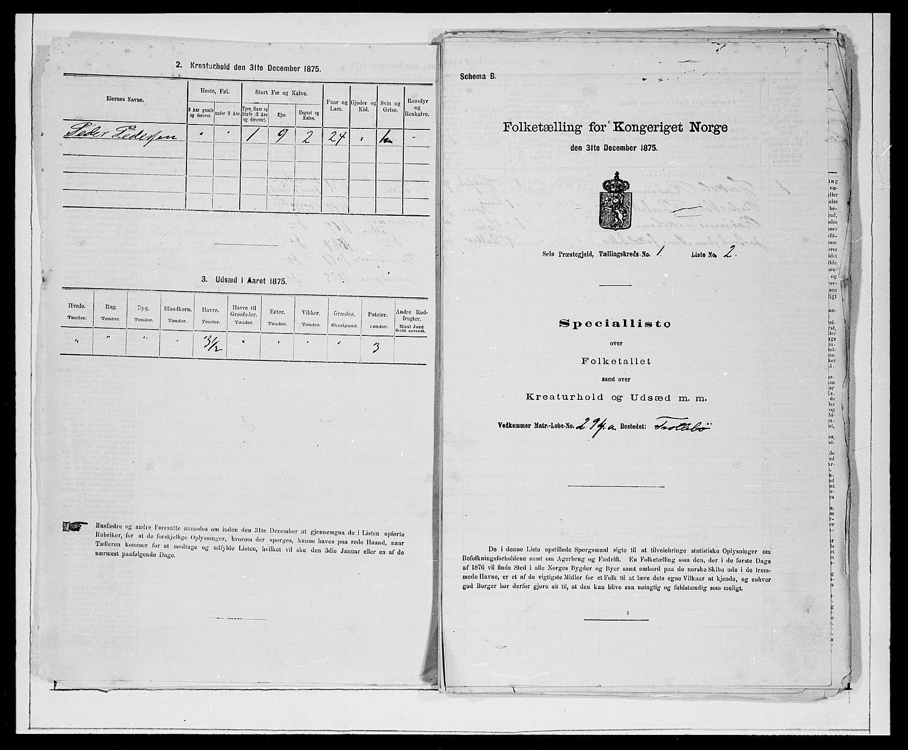 SAB, 1875 Census for 1441P Selje, 1875, p. 34