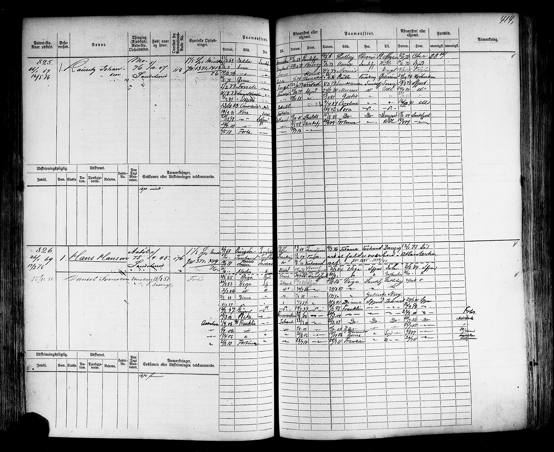 Sandefjord innrulleringskontor, SAKO/A-788/F/Fb/L0005: Hovedrulle, 1869, p. 417