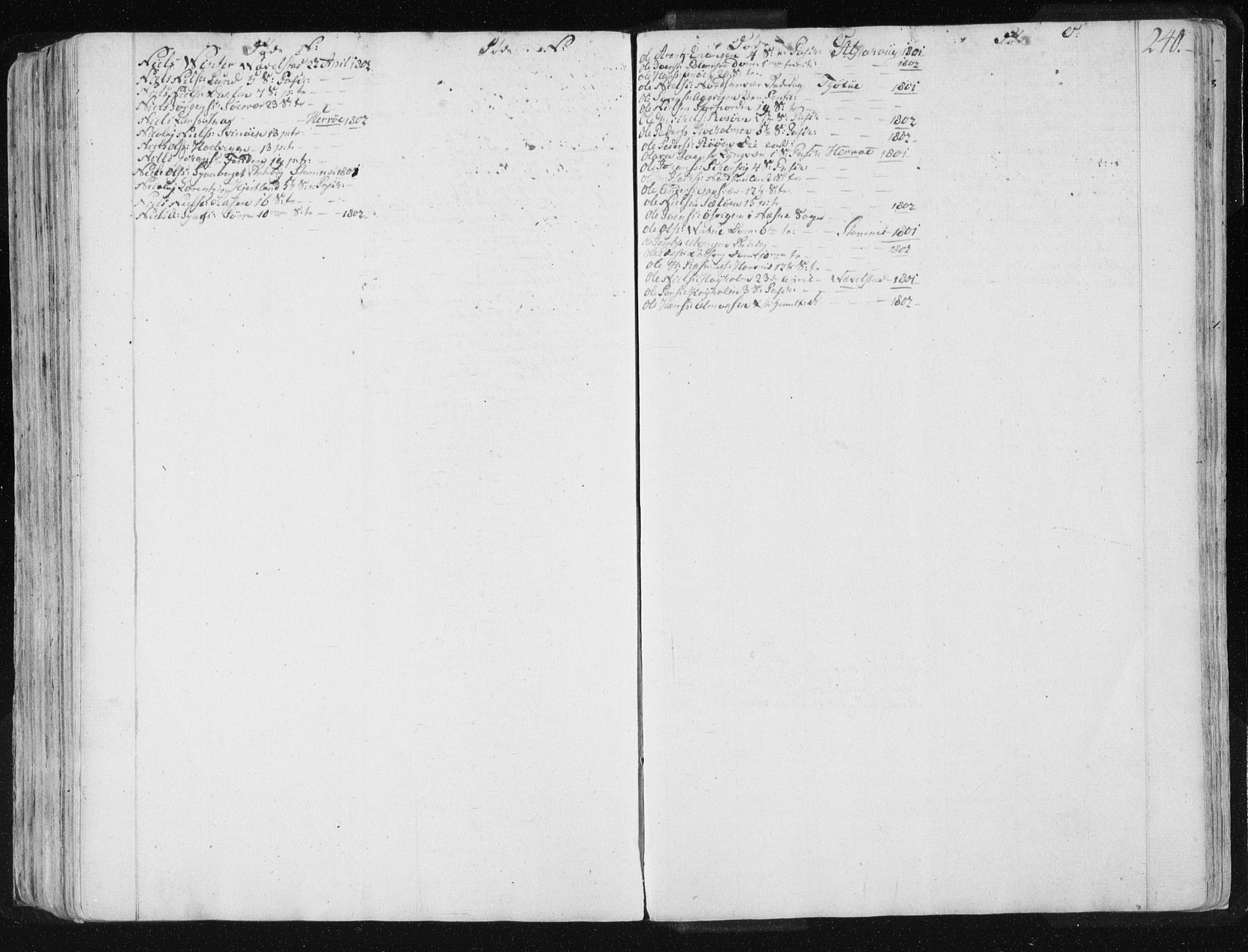 Ministerialprotokoller, klokkerbøker og fødselsregistre - Nordland, AV/SAT-A-1459/830/L0444: Parish register (official) no. 830A08, 1801-1819, p. 240