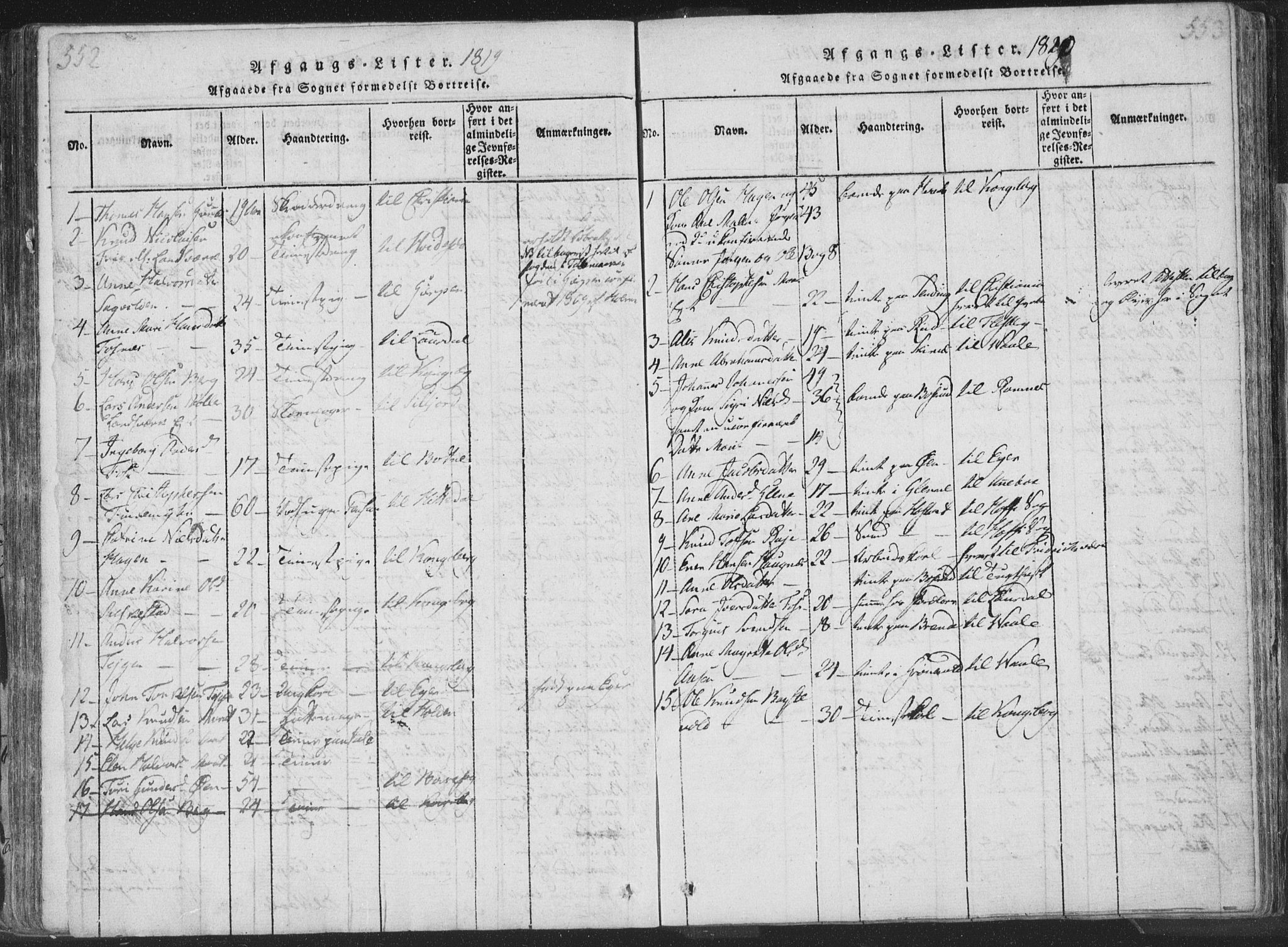 Sandsvær kirkebøker, AV/SAKO-A-244/F/Fa/L0004: Parish register (official) no. I 4, 1817-1839, p. 552-553