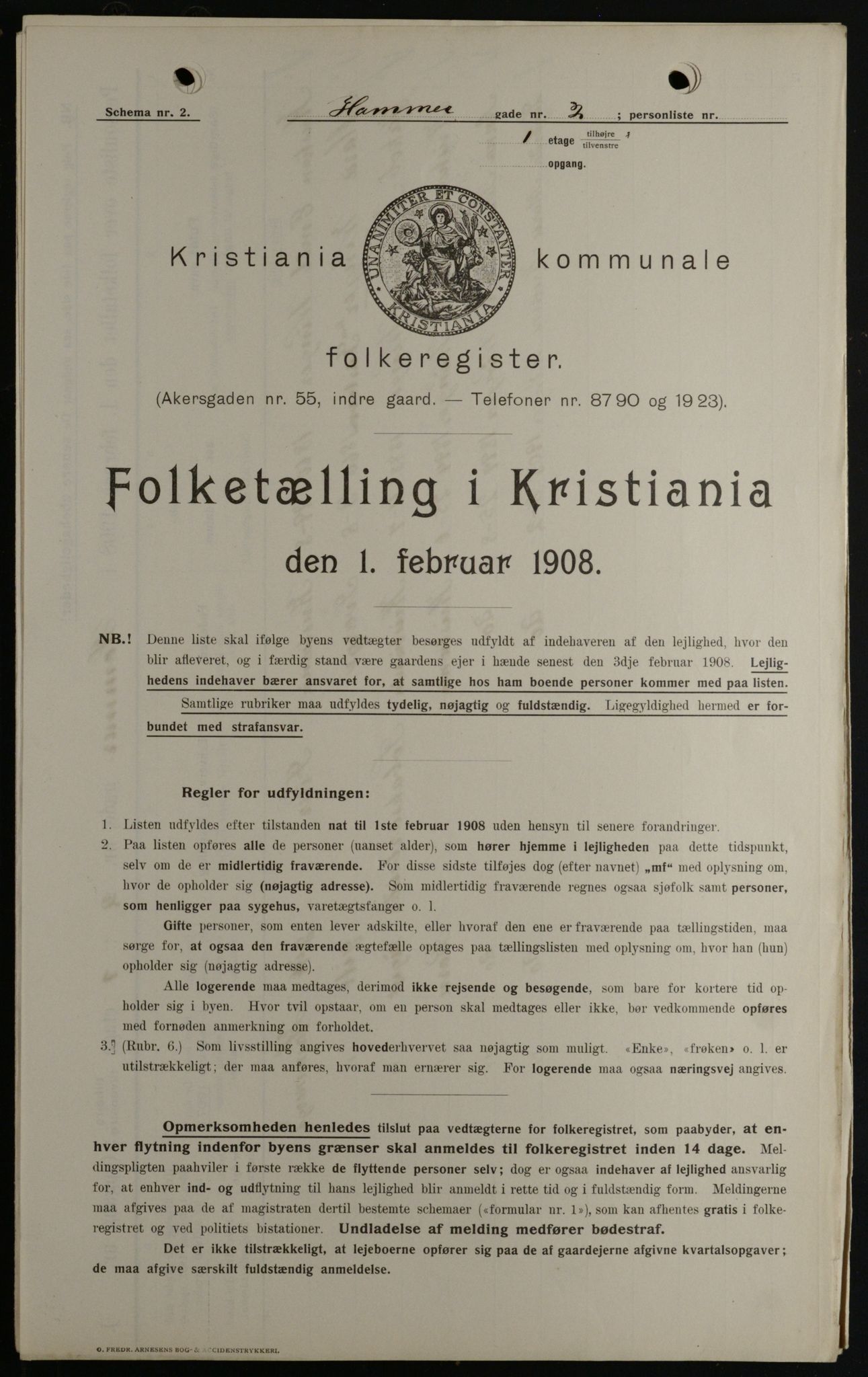 OBA, Municipal Census 1908 for Kristiania, 1908, p. 30945